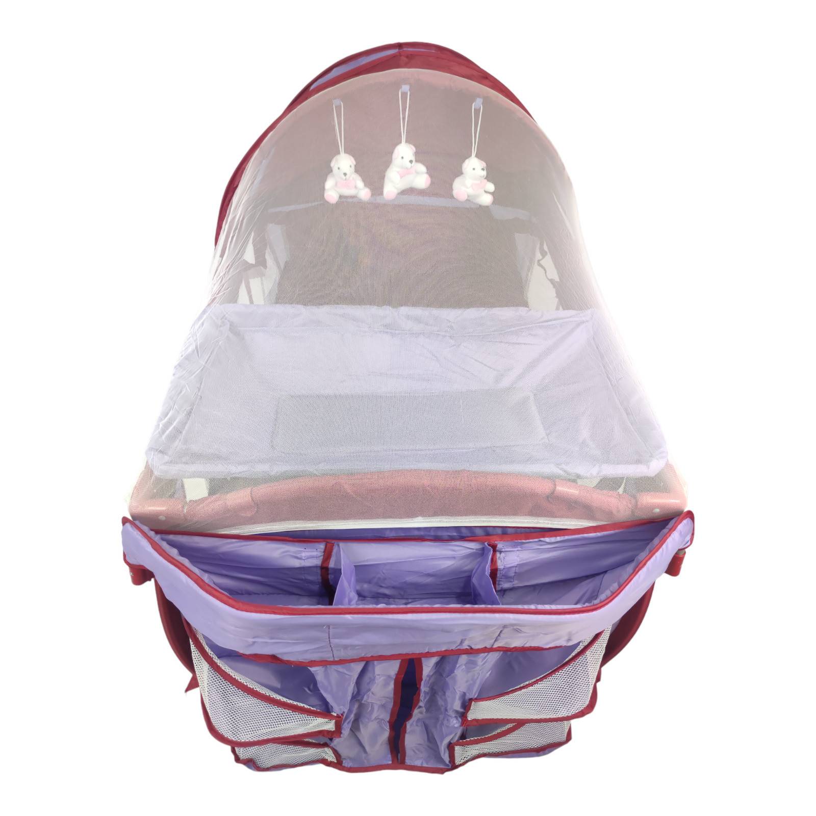 Cuna Corral para Bebe Plegable,Cambiador,Organizador  - Purpura