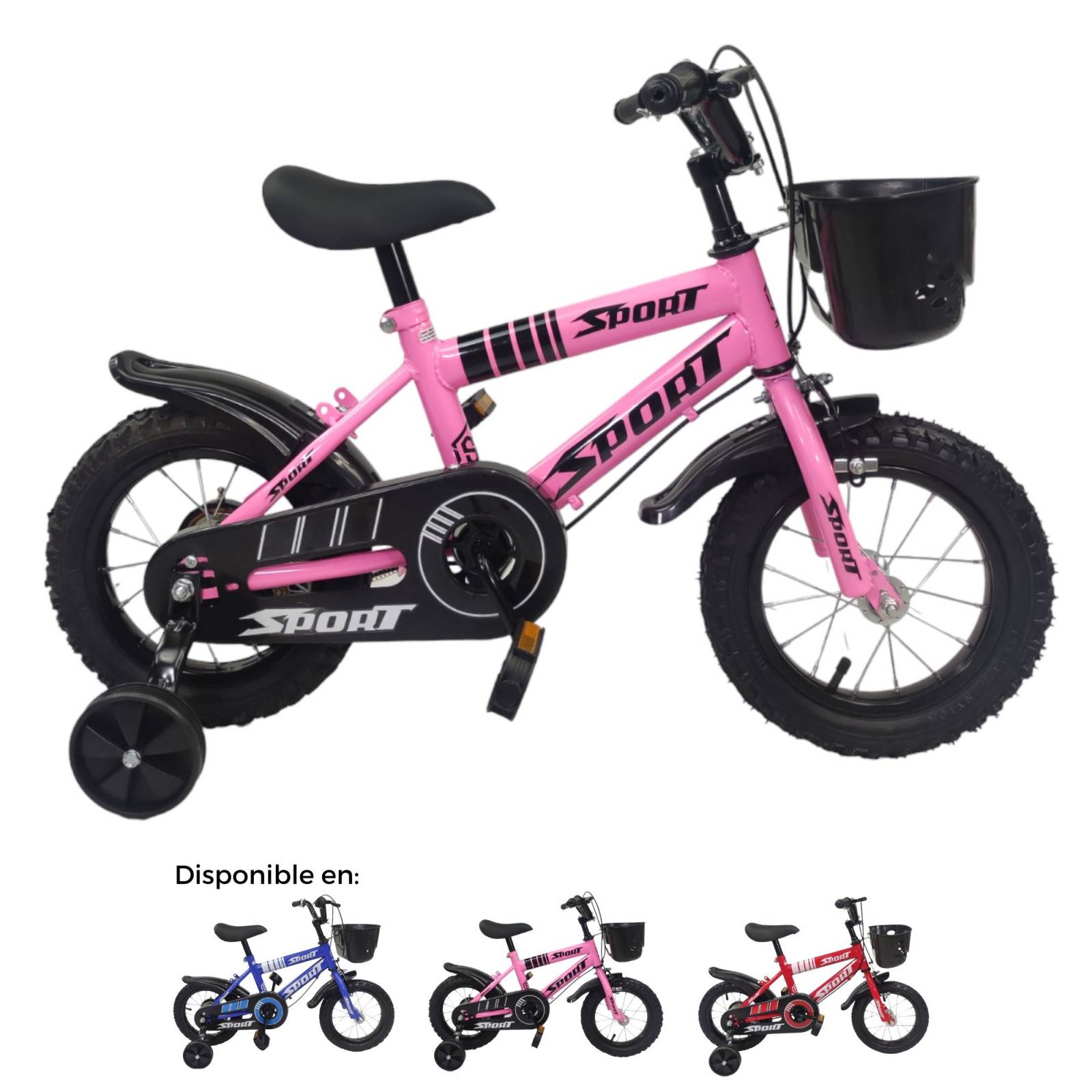 Bicicleta para Niños Rodada 12 Aire con Llantas Entrenadoras  - Rosa