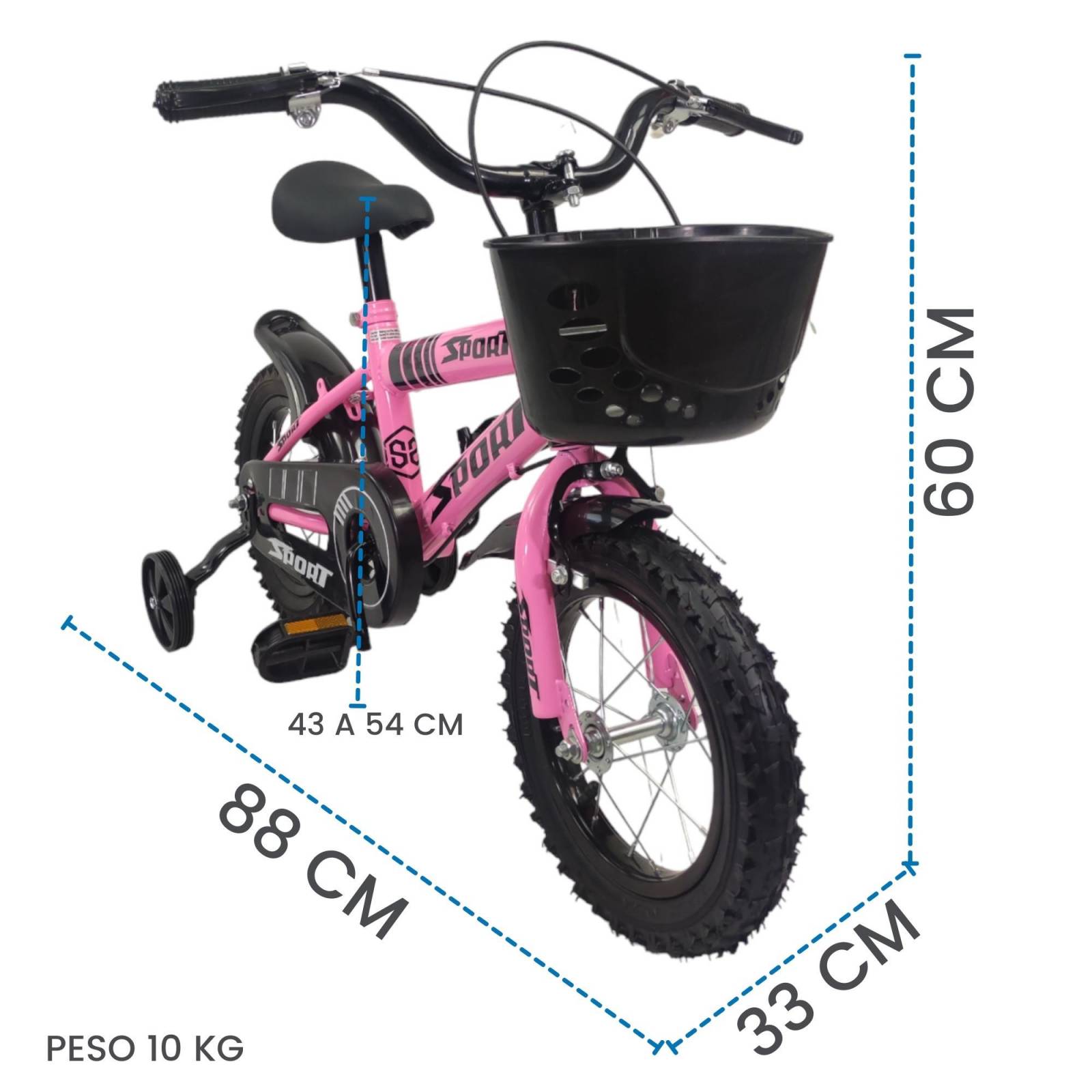 Bicicleta para Niños Rodada 12 Aire con Llantas Entrenadoras  - Rosa