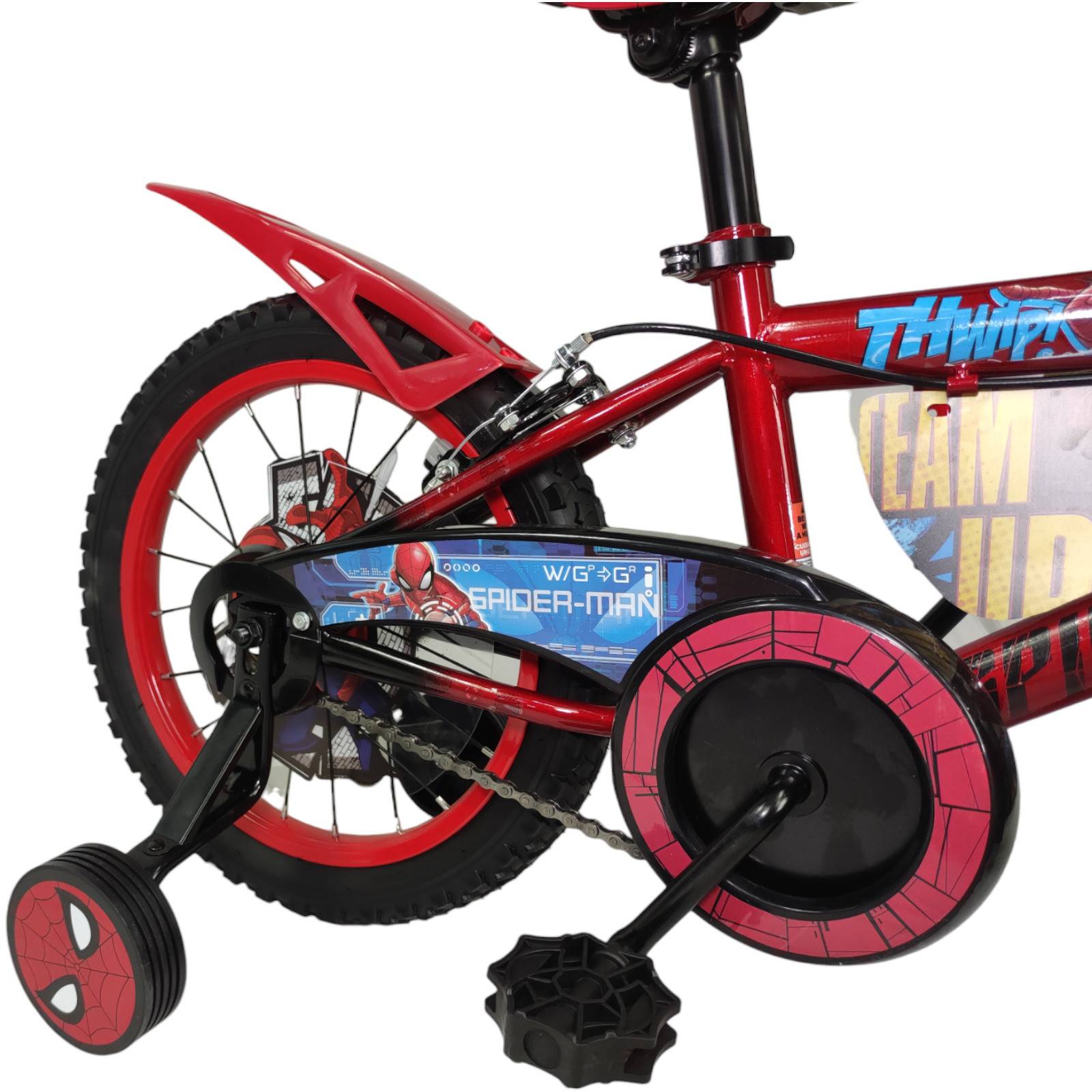 Bicicleta para Niños Rodada 16 Spider Man con Llantas Entrenadoras - Rojo