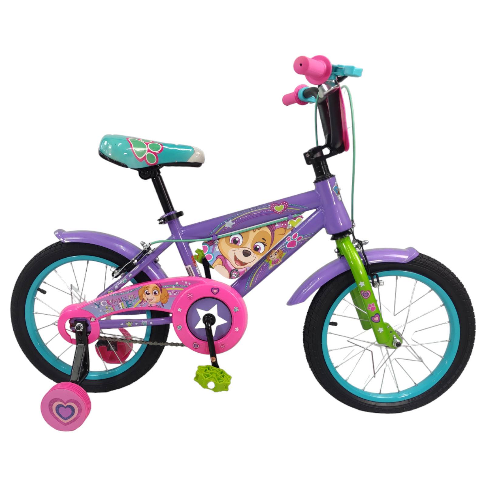Bicicleta para Niños Rodada 16 Paw Patrol con Llantas Entrenadoras  - Rosa.