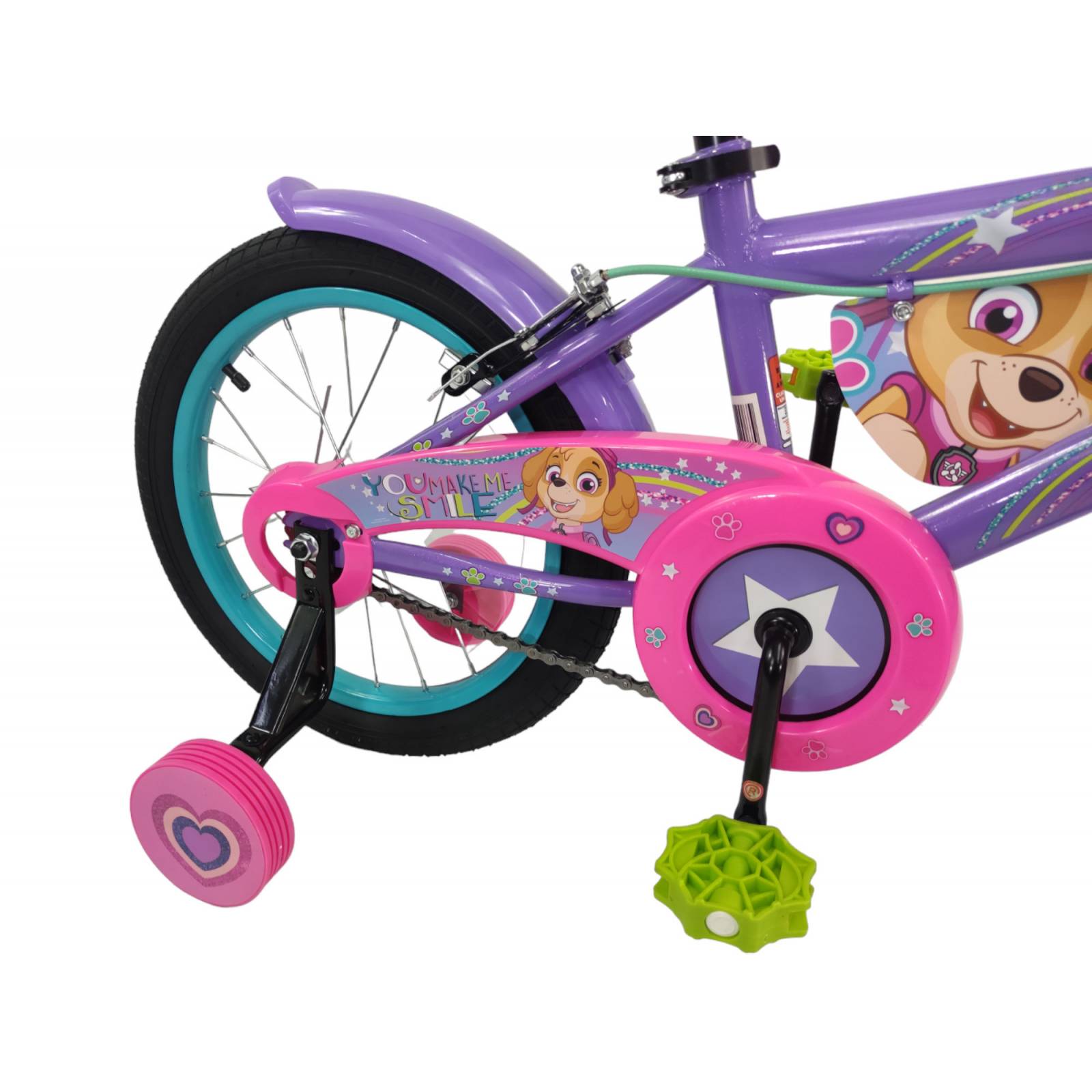 Bicicleta para Niños Rodada 16 Paw Patrol con Llantas Entrenadoras  - Rosa.
