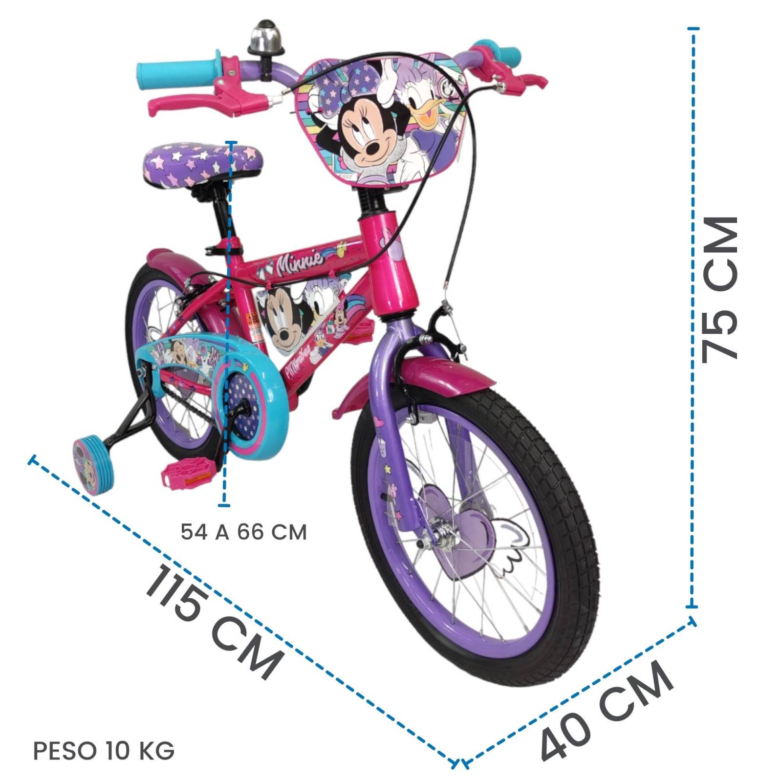 Bicicleta para Niños Rodada 16 Minnie con Llantas Entrenadoras  - Rosa