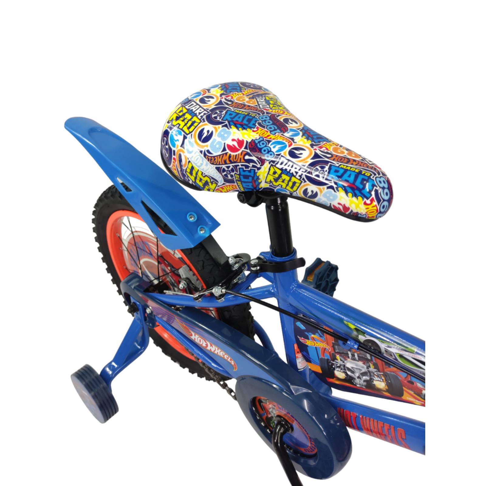 Bicicleta para Niños Rodada 16 Hot Wheels con Llantas Entrenadoras  - Azul.