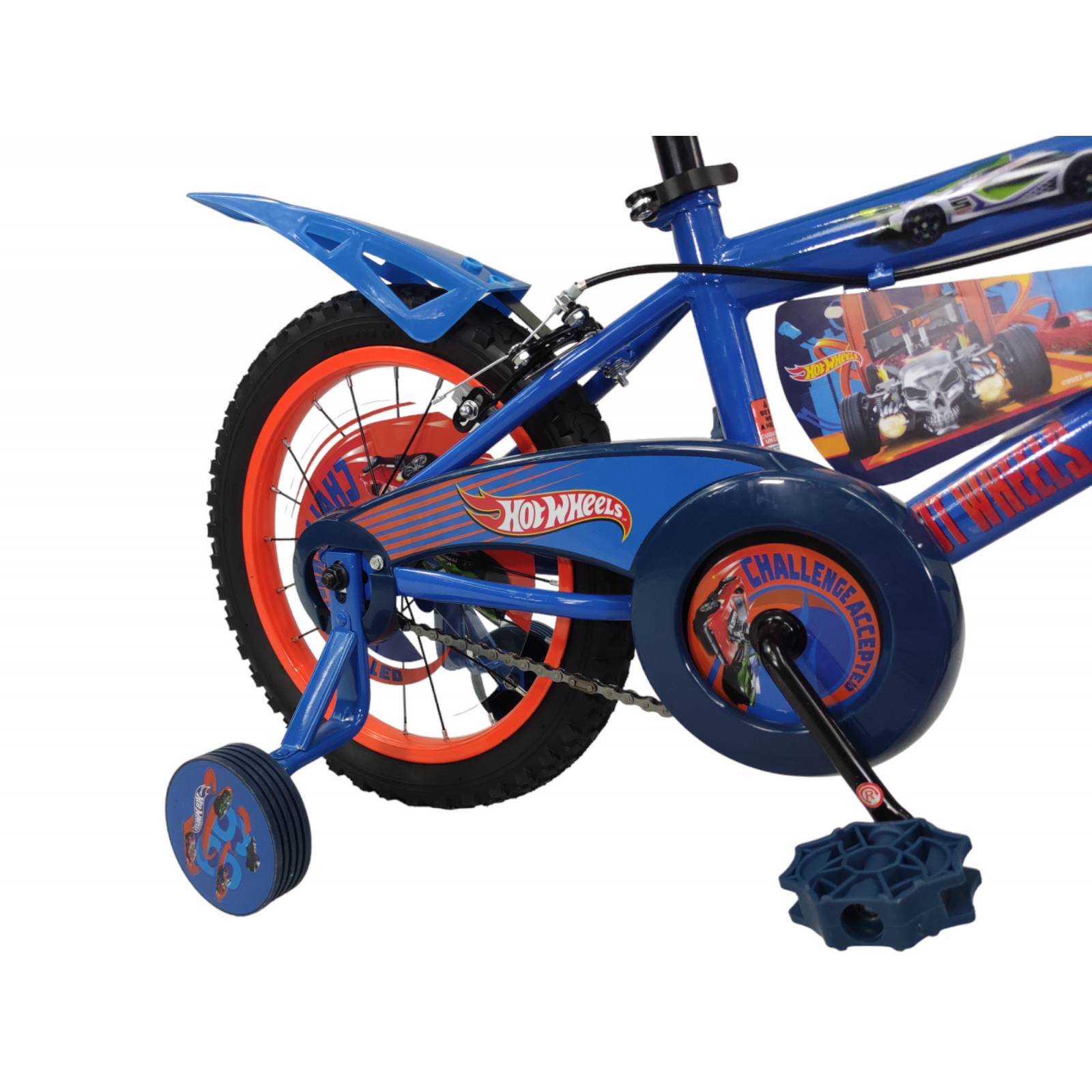 Bicicleta para Niños Rodada 16 Hot Wheels con Llantas Entrenadoras  - Azul.