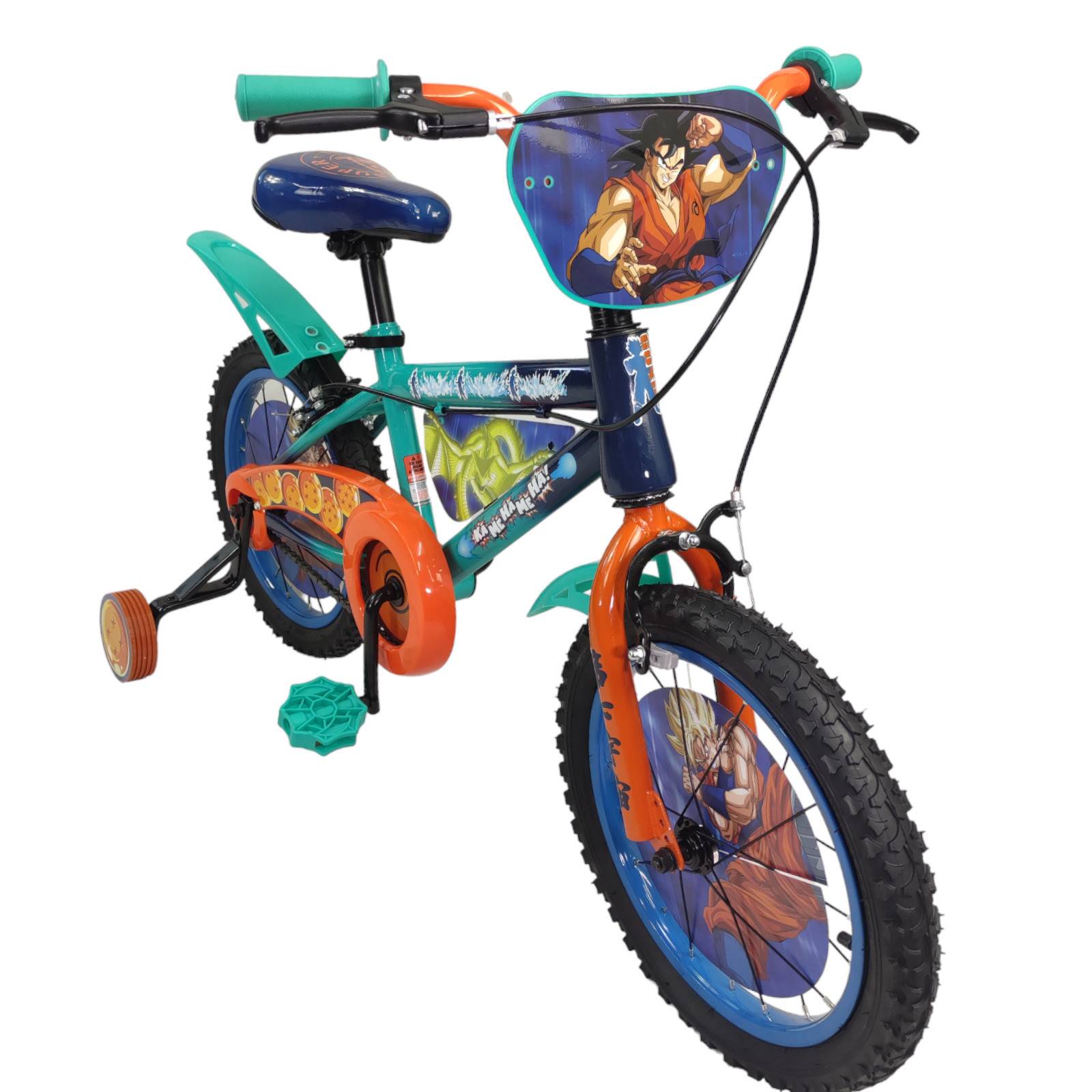 Bicicleta para Niños Rodada 16 Dragon Ball con Llantas Entrenadoras  - Azul.