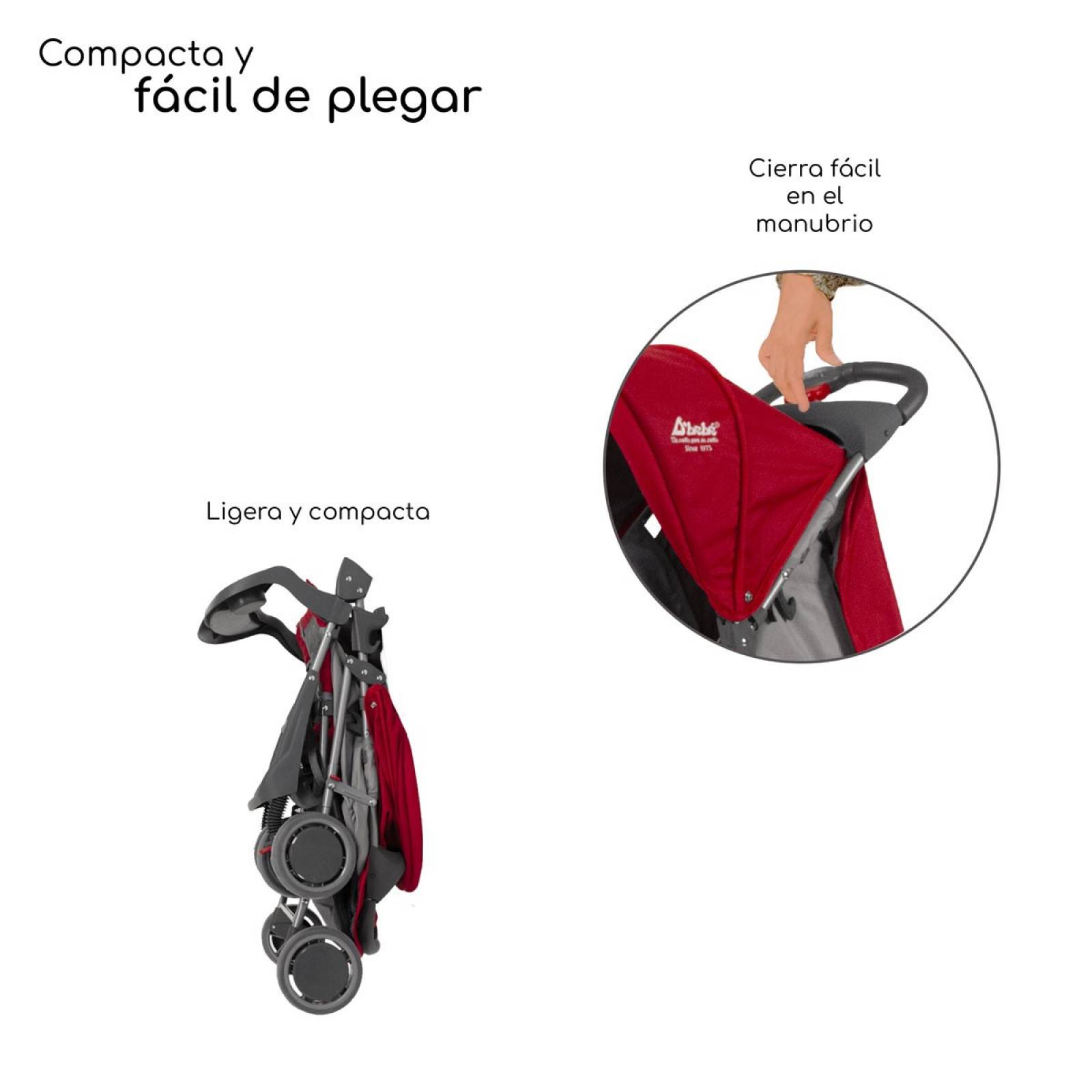 Carriola para Bebe Ultra Plegable Con Charola,6 a 24 meses 15kg - Rojo.