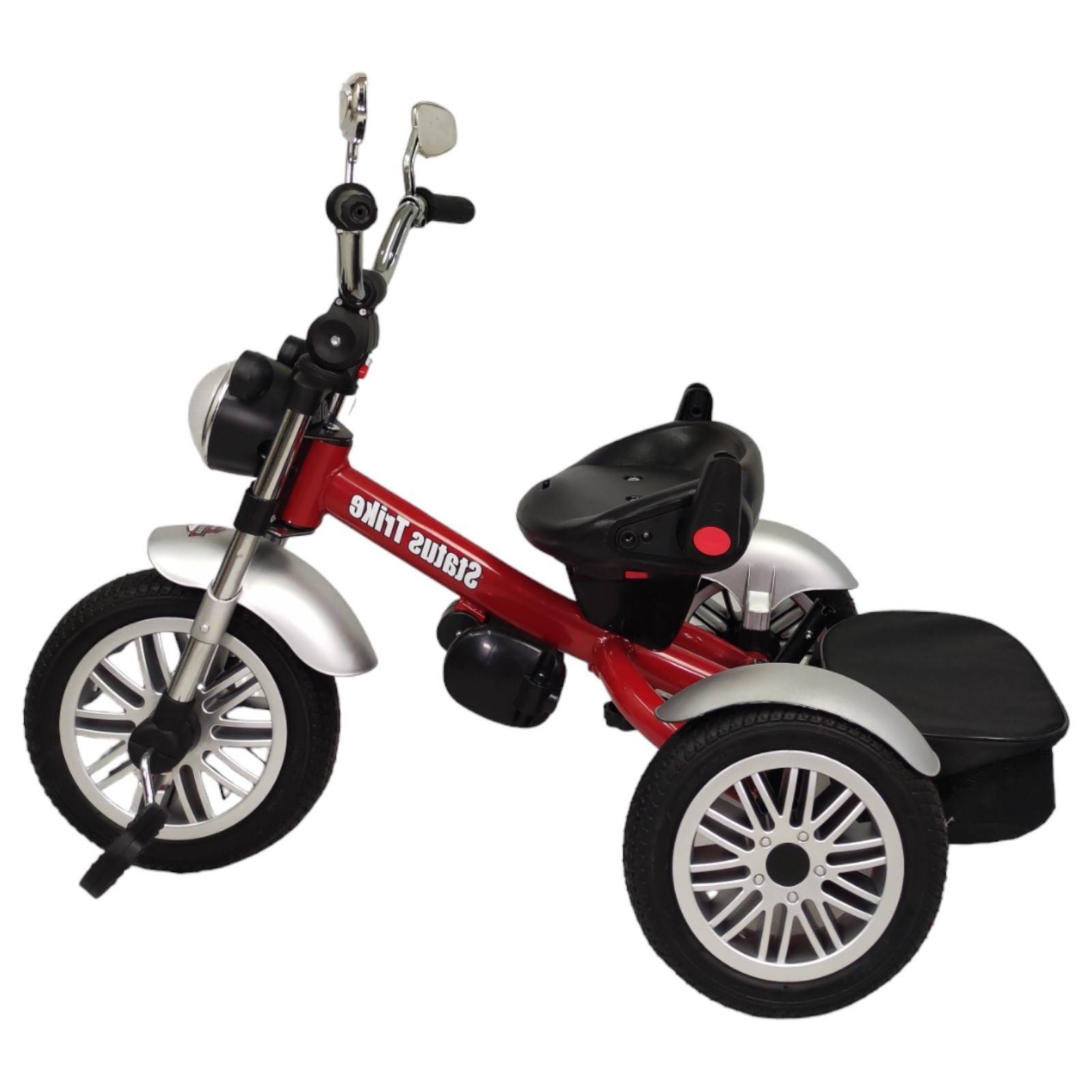 Triciclo para Niños 8en1 con Asiento Giratorio y Reclinable, sonido  - Rojo.