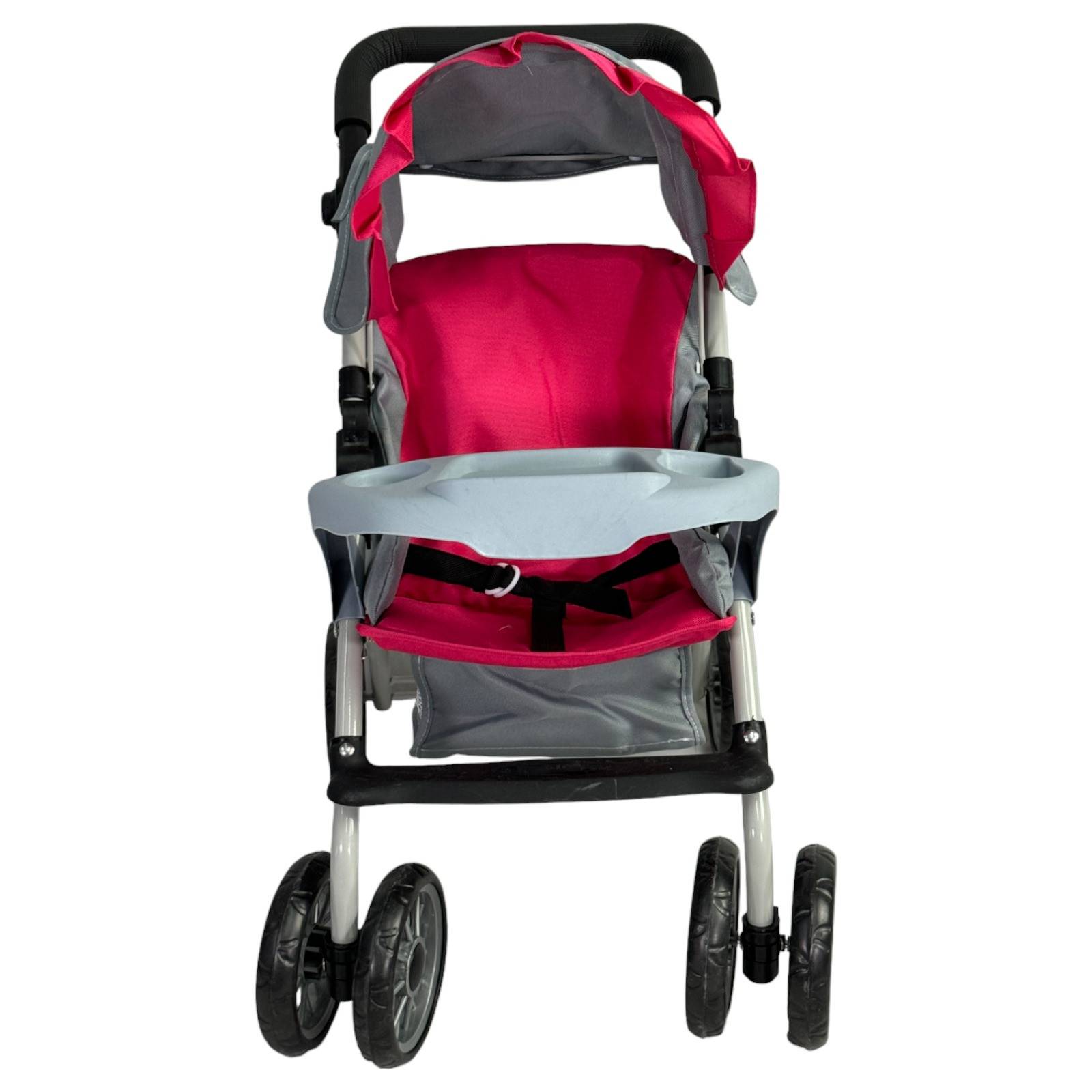 Carriola para Muñecas de Juguete Plegable con Toldo Y Charola  - Rosa.