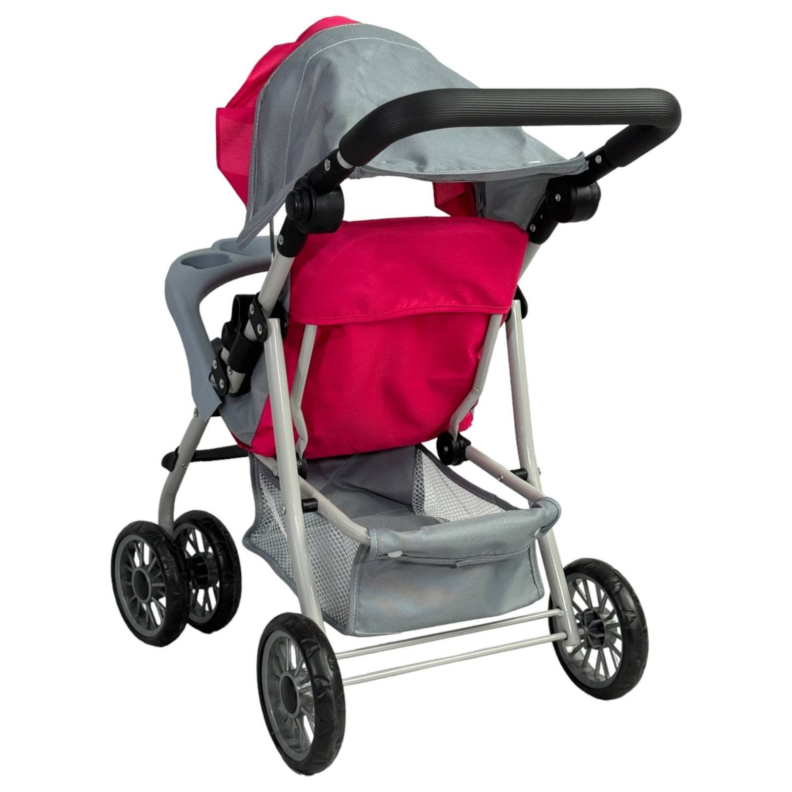 Carriola para Muñecas de Juguete Plegable con Toldo Y Charola  - Rosa.