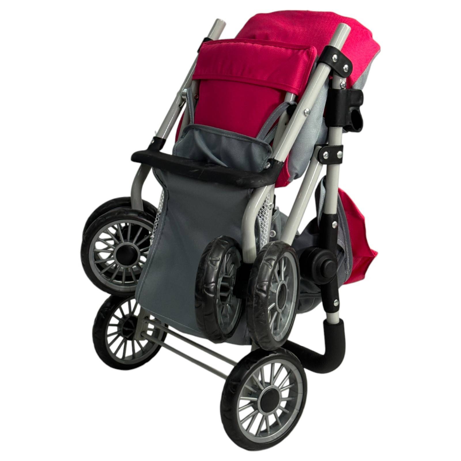 Carriola para Muñecas de Juguete Plegable con Toldo Y Charola  - Rosa.