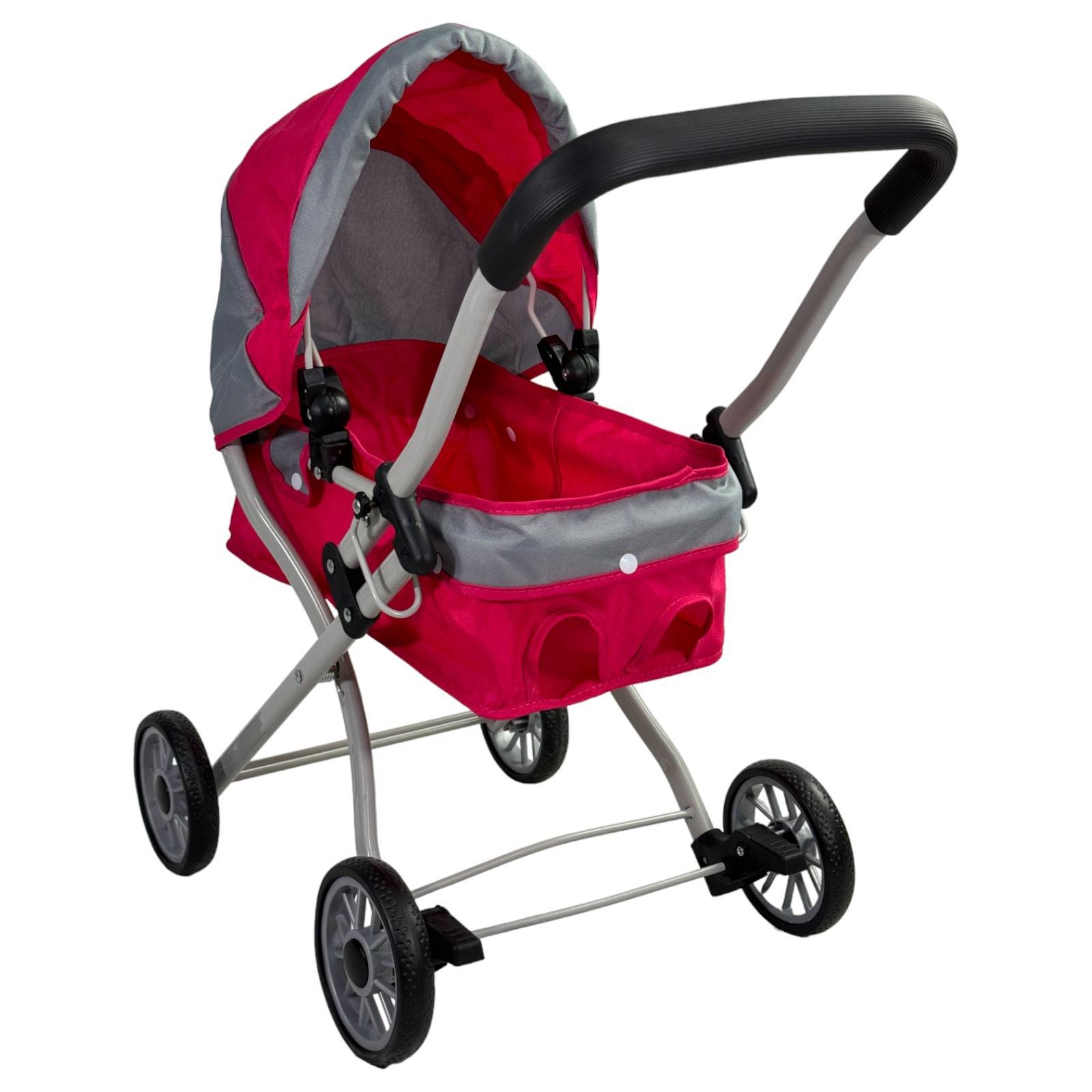 Carriola para Muñecas de Juguete para Niñas con Toldo y Plegable  - Rosa.