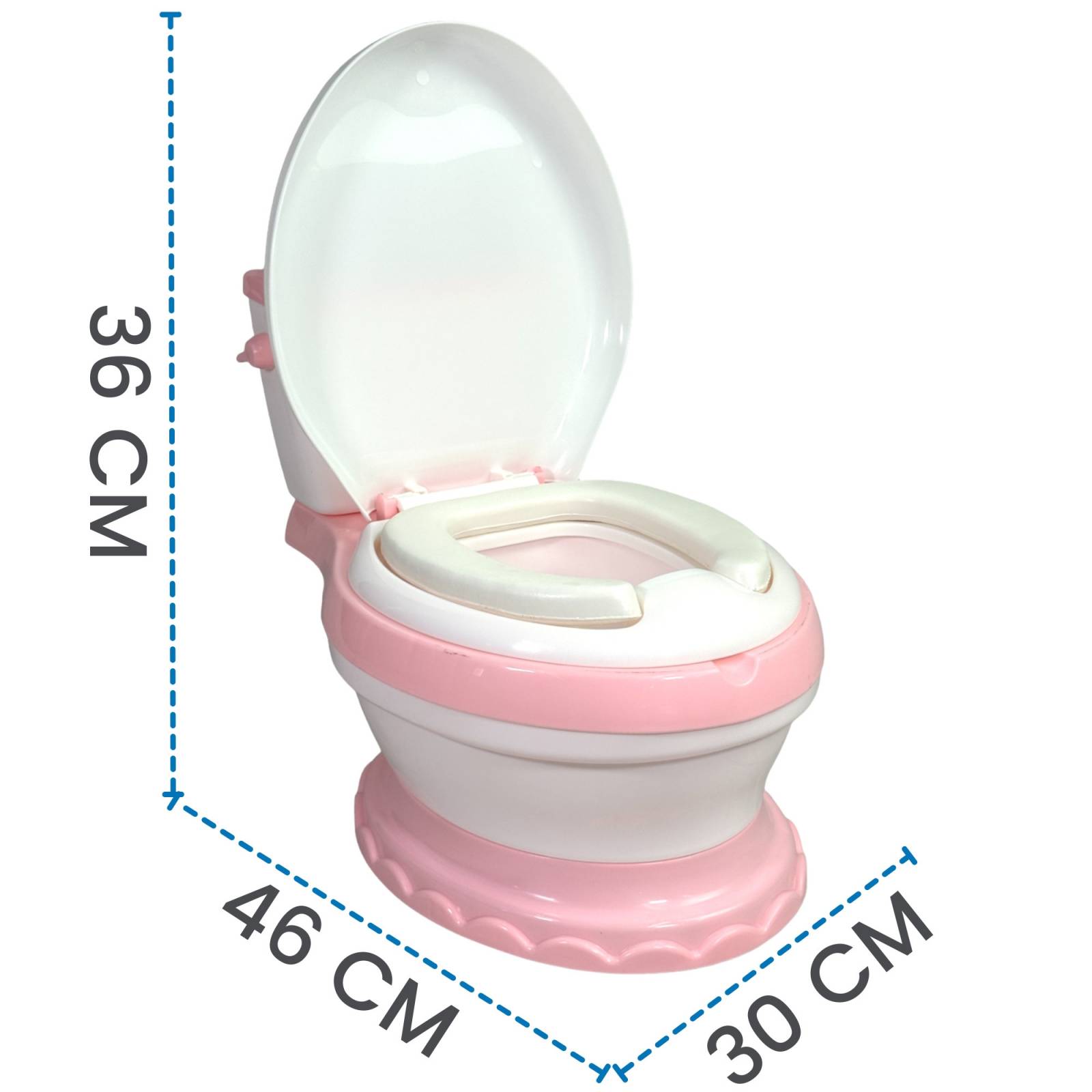 Baño para Niños con Asiento de Entrenamiento Antideslizante  - Rosa.