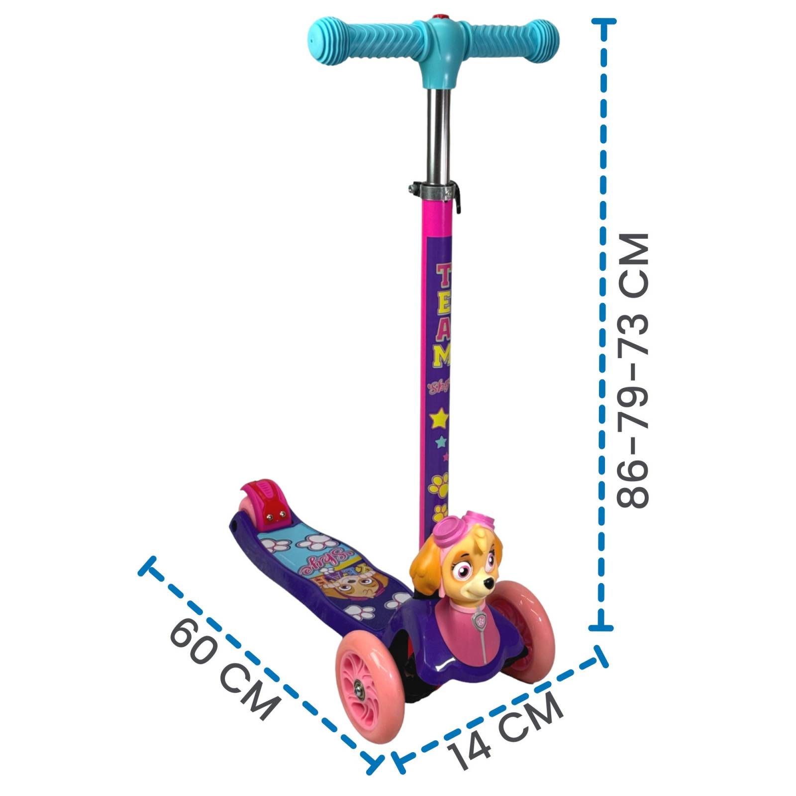 Scooter para Niños Patin del Diablo Tres Llantas Paw Patrol  - Rosa