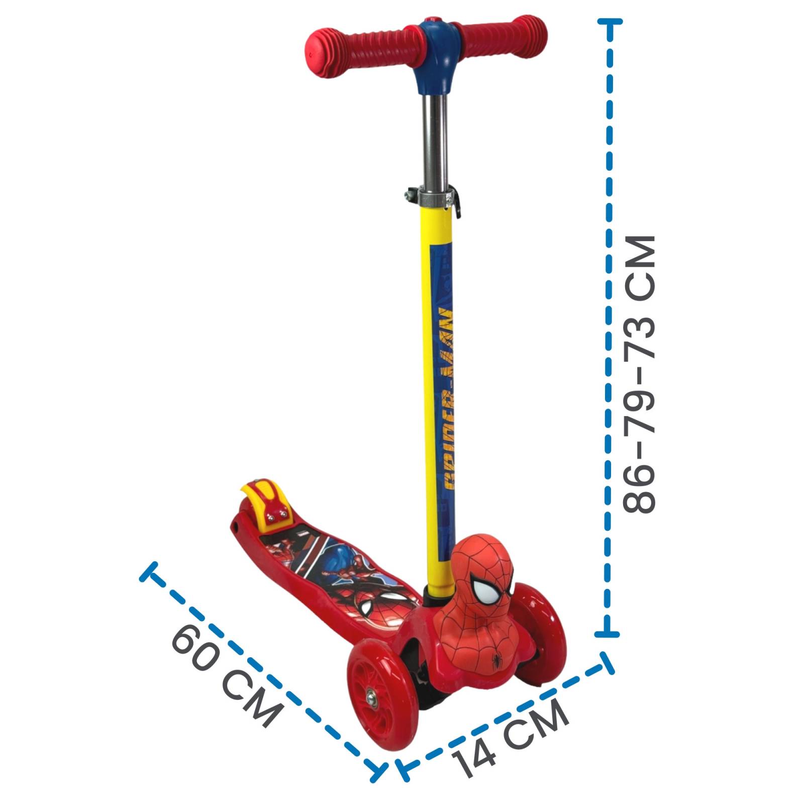 Scooter para Niños Patinete del Diablo Tres Llantas Spiderman  - Rojo