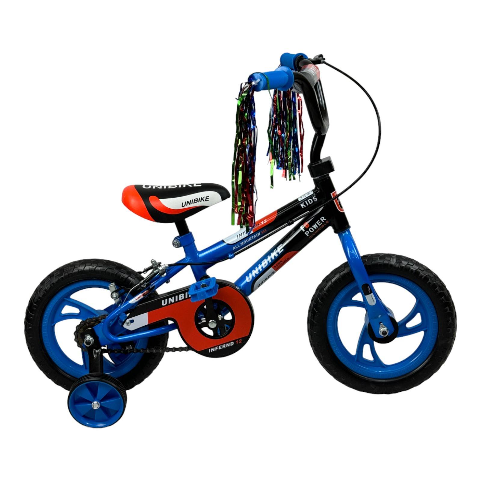 Bicicleta para Niños Rodada 12 Azul con ruedas de entrenamiento  - Azul.