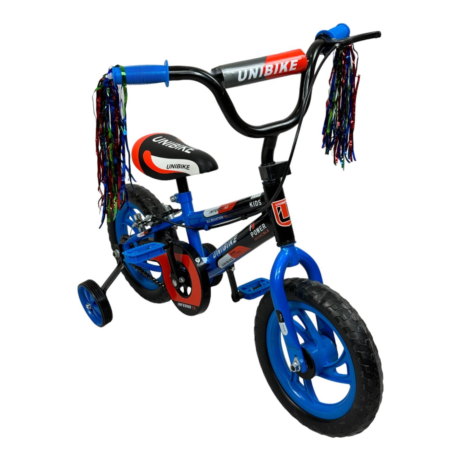 Bicicleta para Niños Rodada 12 Azul con ruedas de entrenamiento  - Azul.