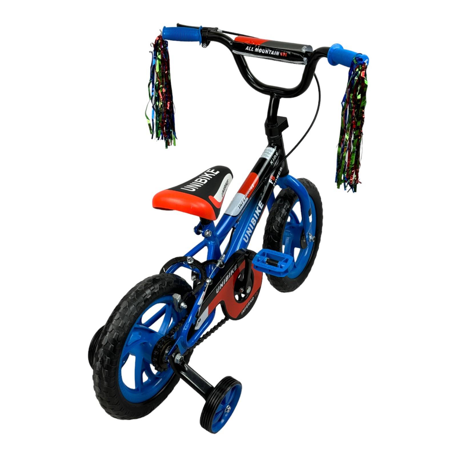 Bicicleta para Niños Rodada 12 Azul con ruedas de entrenamiento  - Azul.