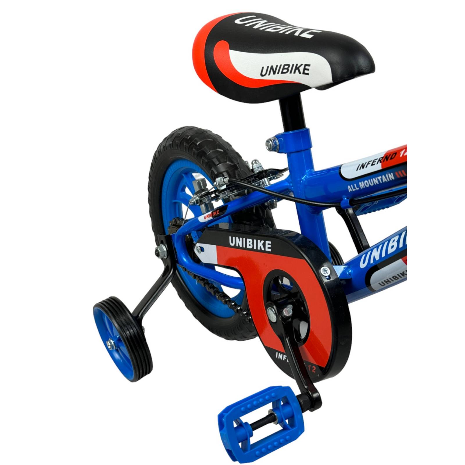 Bicicleta para Niños Rodada 12 Azul con ruedas de entrenamiento  - Azul.