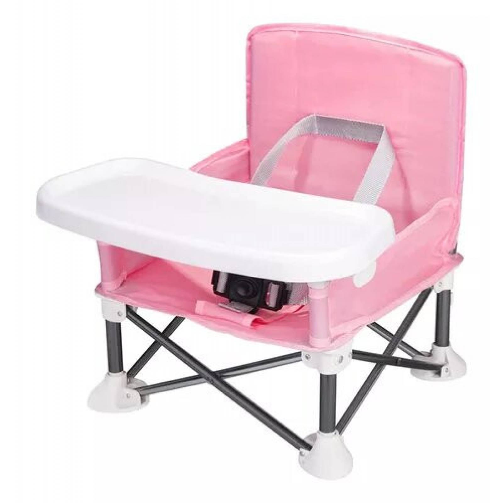 Silla Alta para Bebe Periquera Portatil Elevador Viaje Plegable - Rosa.