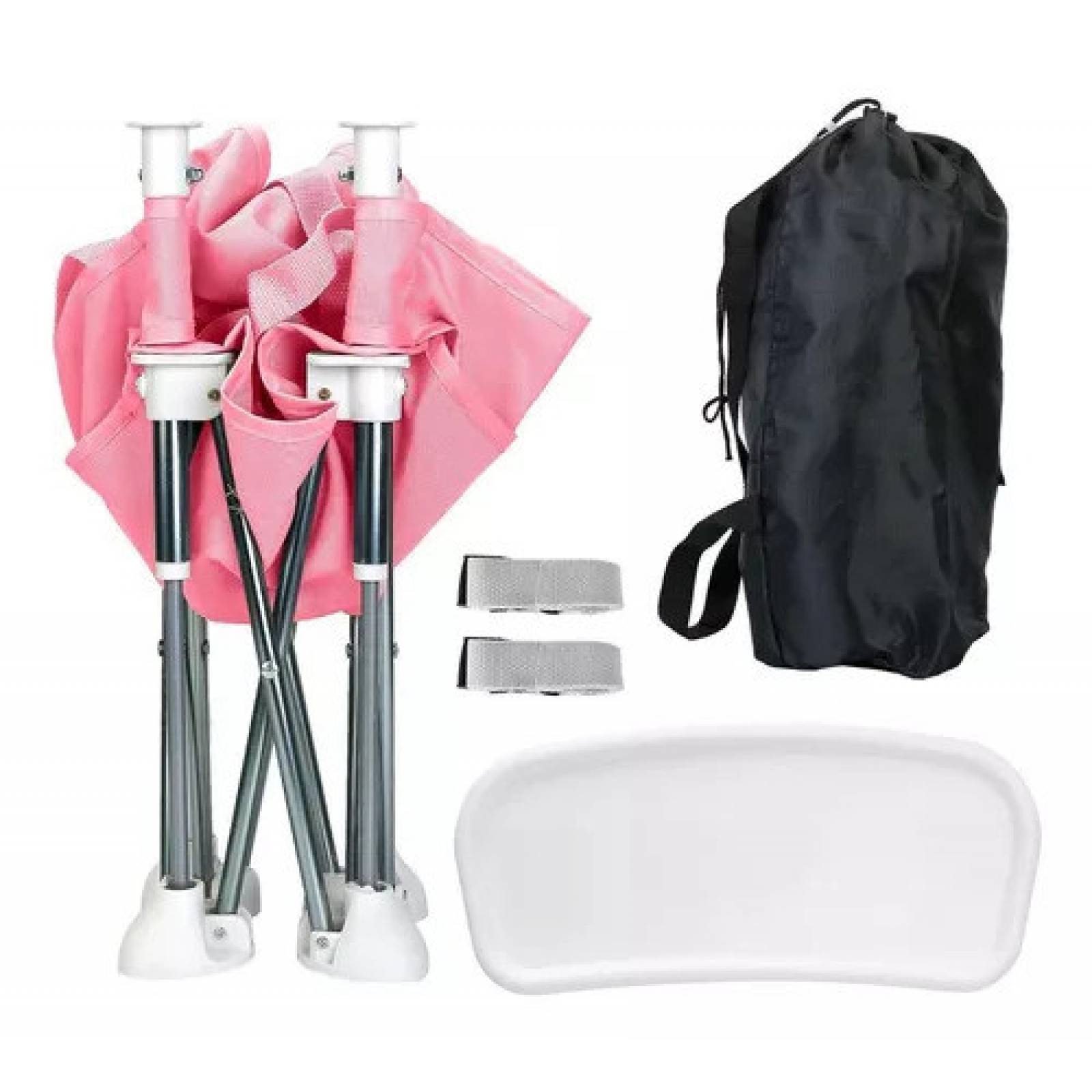 Silla Alta para Bebe Periquera Portatil Elevador Viaje Plegable - Rosa.