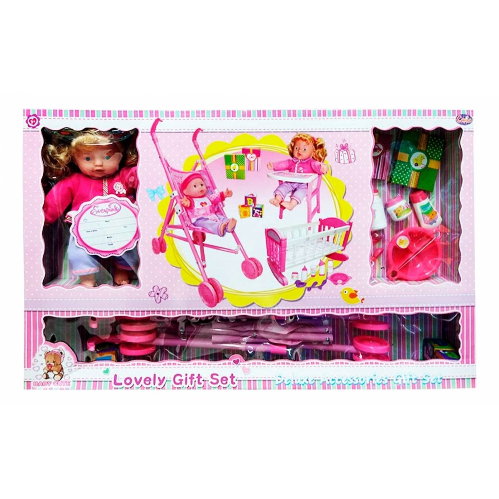 Cochecito Para Muñecas Peppa Pig Con Accesorios: Silla Alta, Cuna Y Biberón, Para Niños 3 Años Cochecito Para Muñecas Peppa Pig Con Accesorios: Silla Alta, Cuna Y Biberón, Para Niños 3 Años