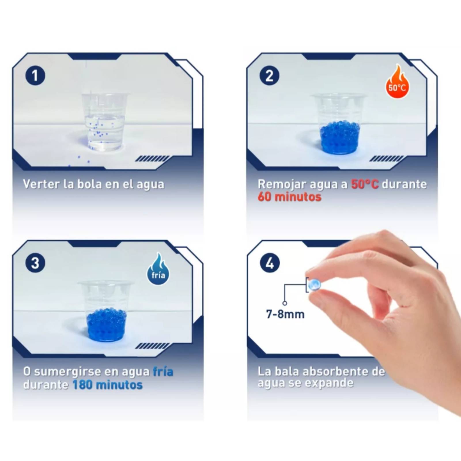 Pistola de Juguete Lanzador de Hidrogel 800 gel y 6 dardos  - Azul.