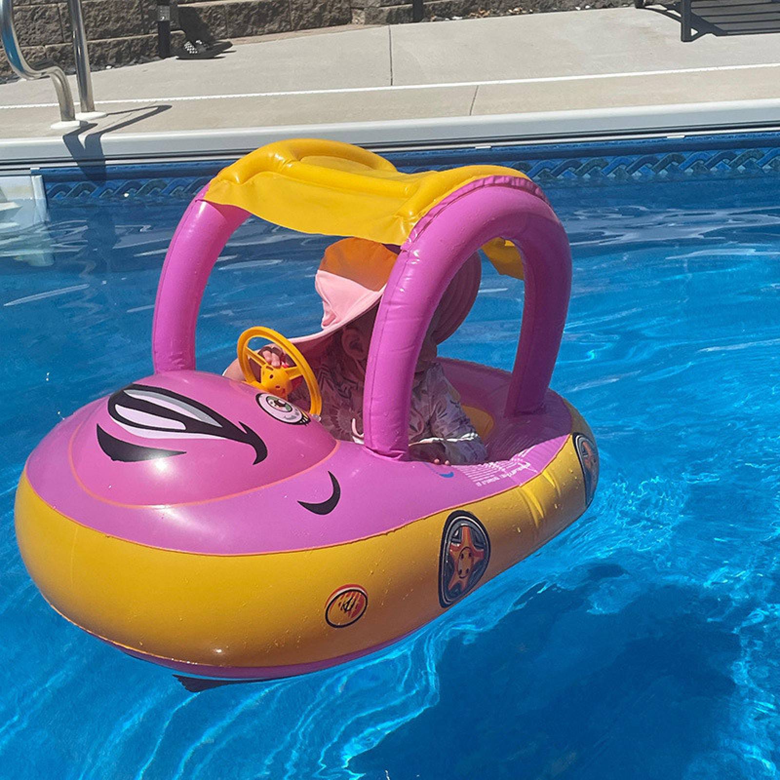 Inflable de Piscina para Niños Juguete de Alberca Flotador Vocho  - Rosa