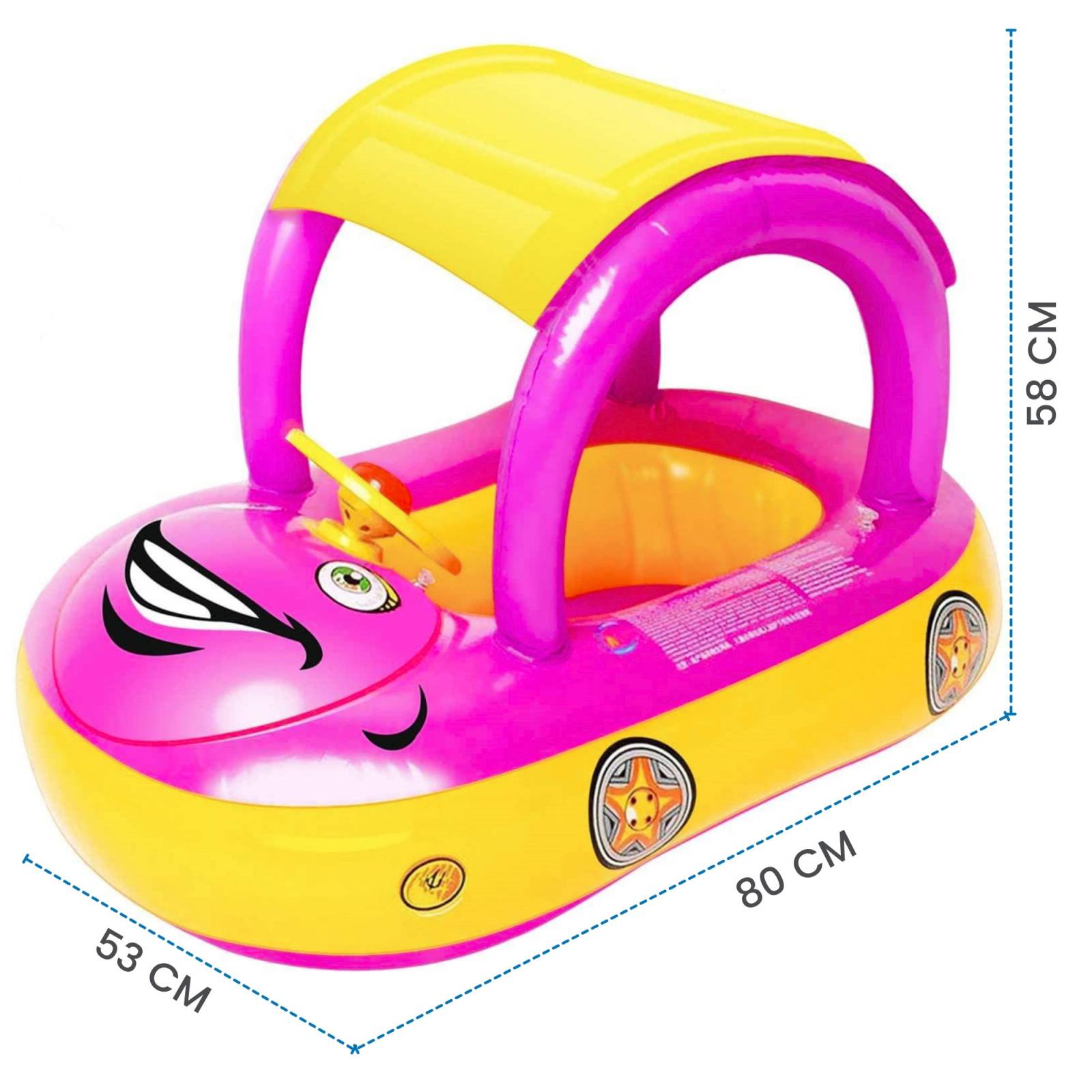 Inflable de Piscina para Niños Juguete de Alberca Flotador Vocho  - Rosa