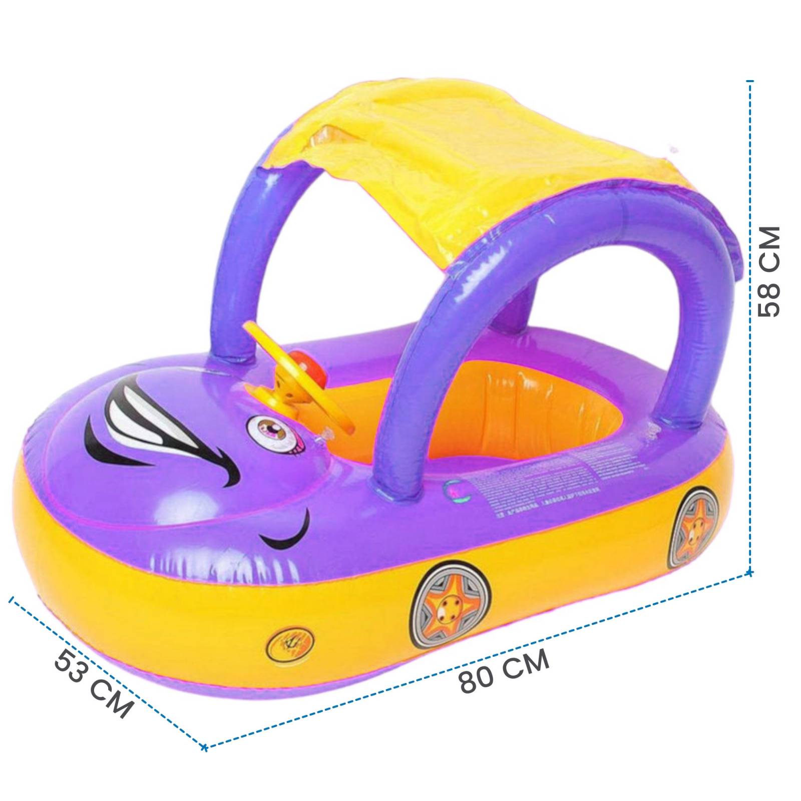 Inflable de Piscina para Niños Juguete de Alberca Flotador Vocho  - Purpura