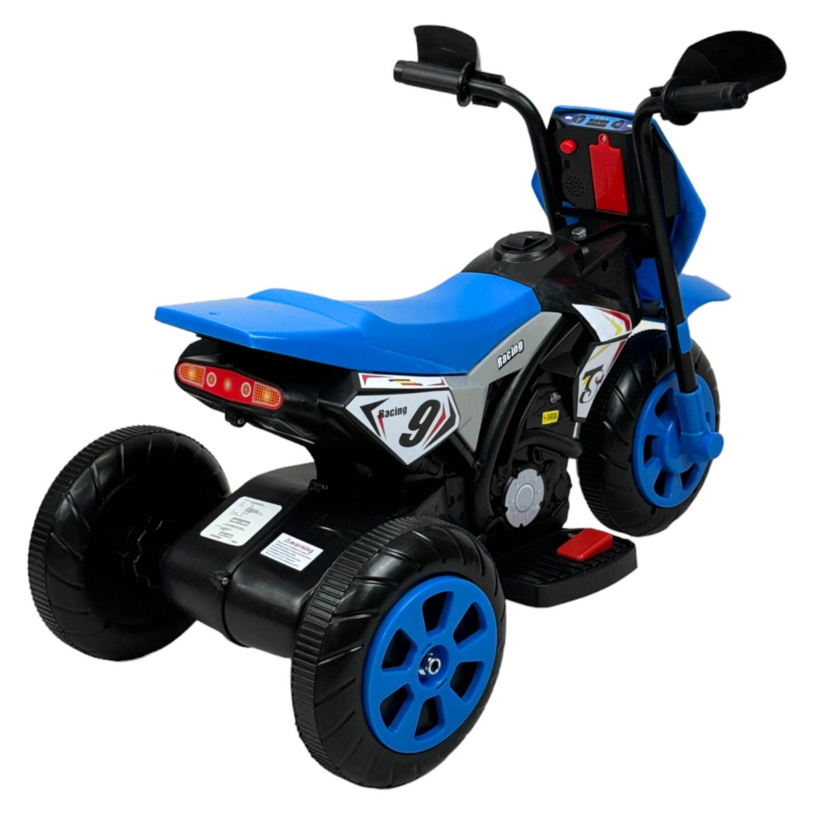 Motocicleta Montable para Niños 3 Ruedas Sonido,luz 6V  - Azul.