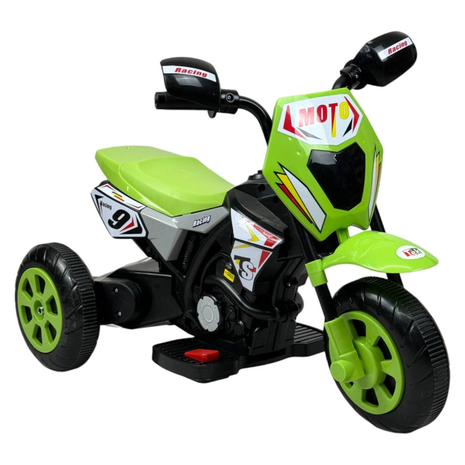 Motocicleta Montable para Niños 3 Ruedas Sonido,luz 6V  - Verde.
