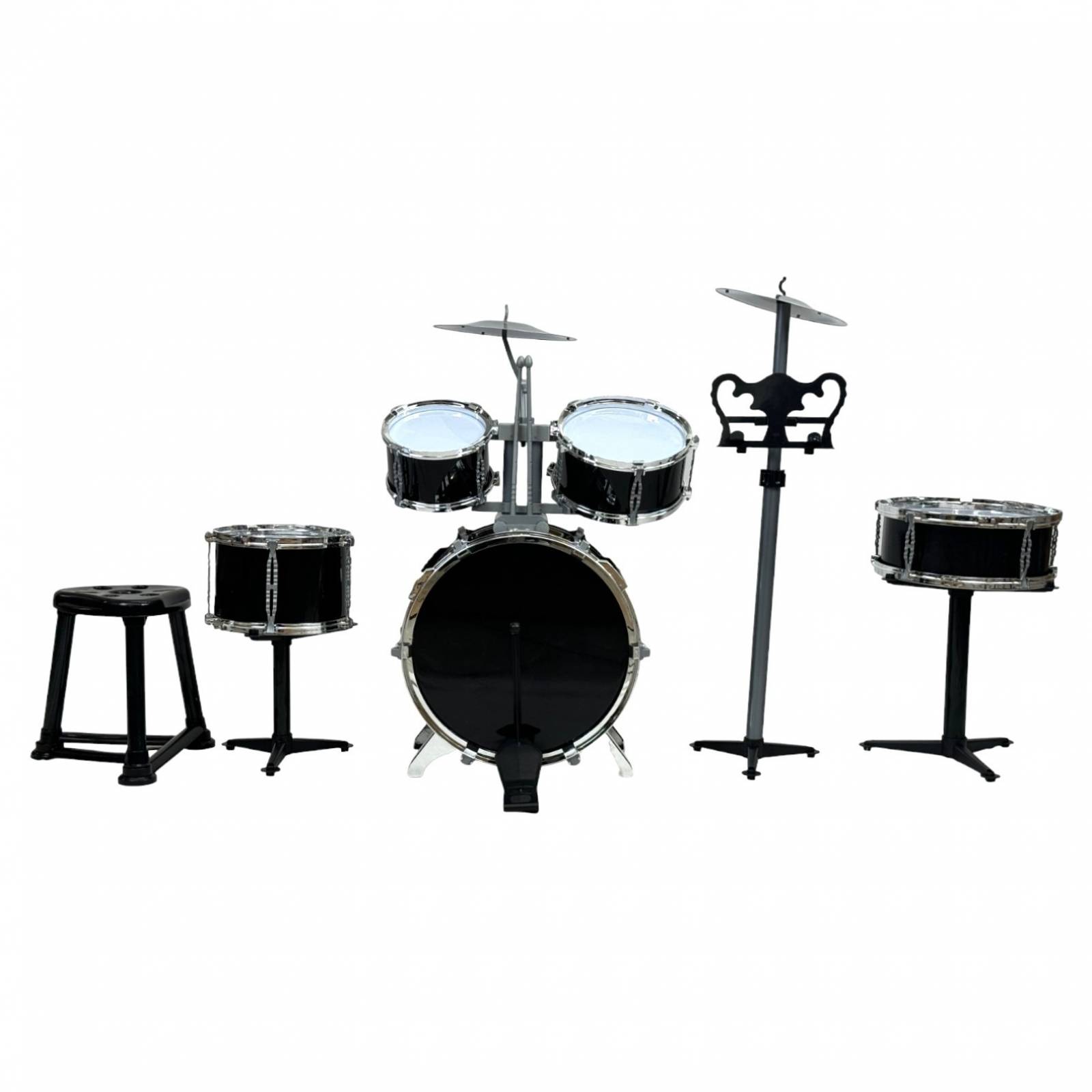 Bateria de Juego para Niños Musical Jazz Instrumento Taburete  - Negro.