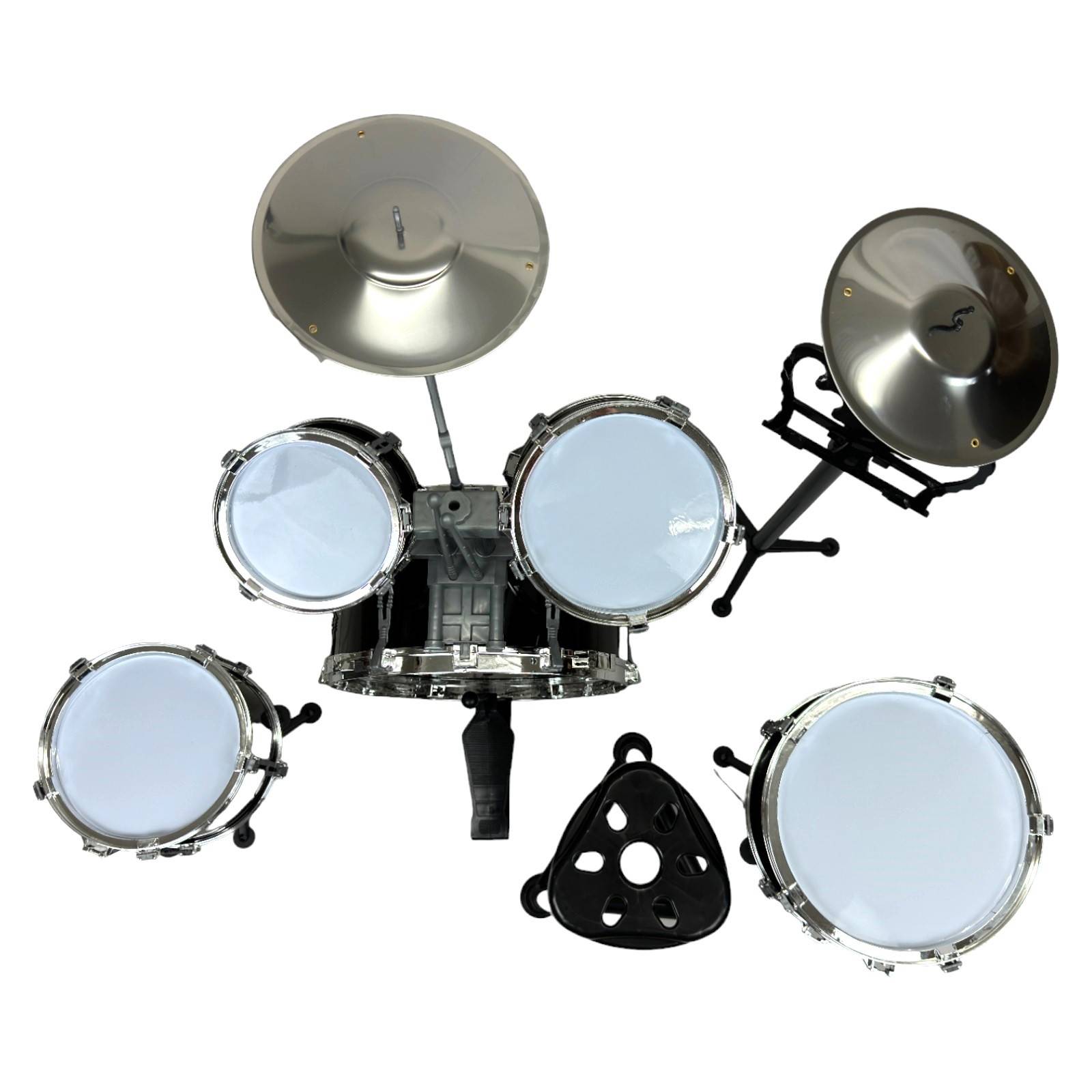 Bateria de Juego para Niños Musical Jazz Instrumento Taburete  - Negro.