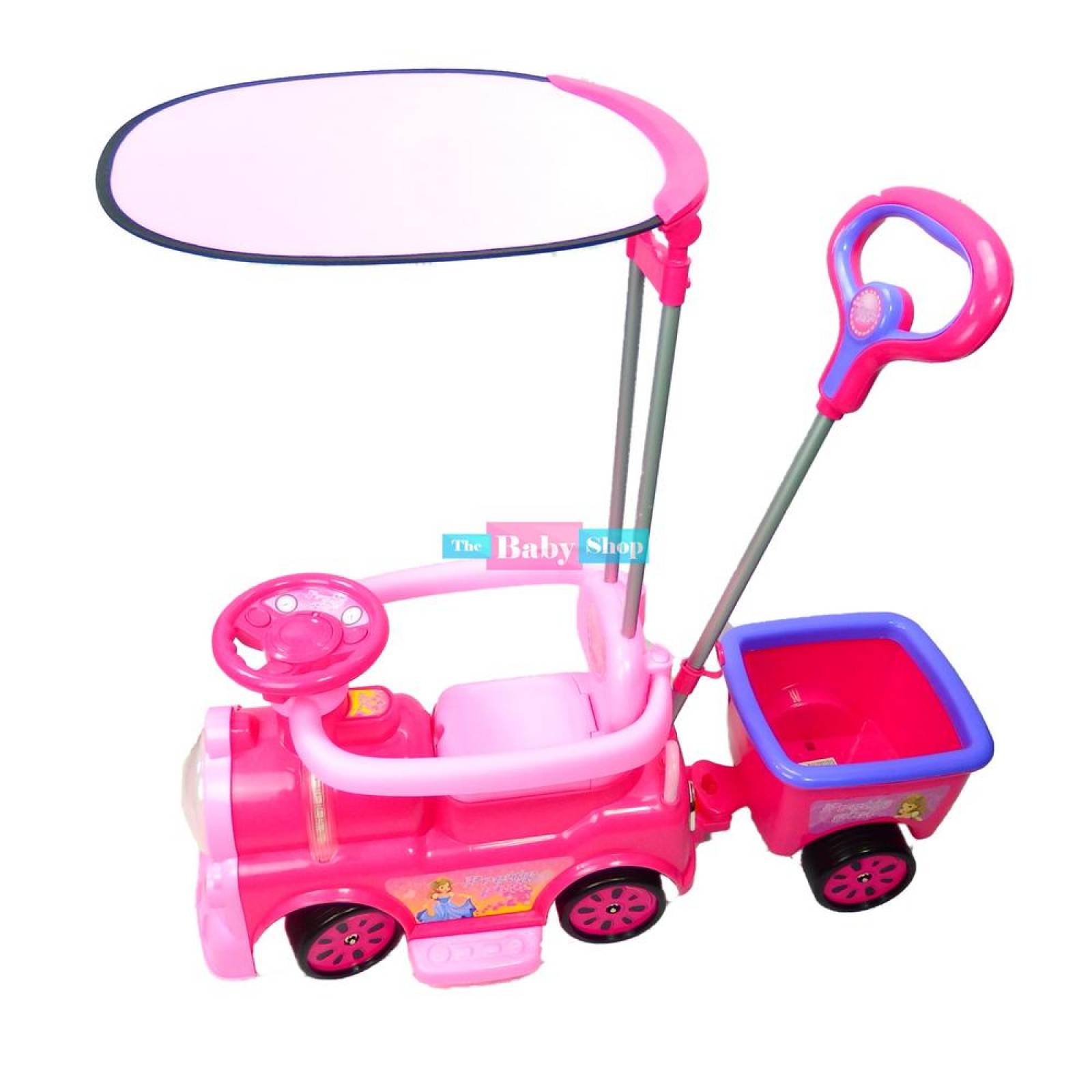 Montable para Niña de Princesa con Remolque y Toldo 