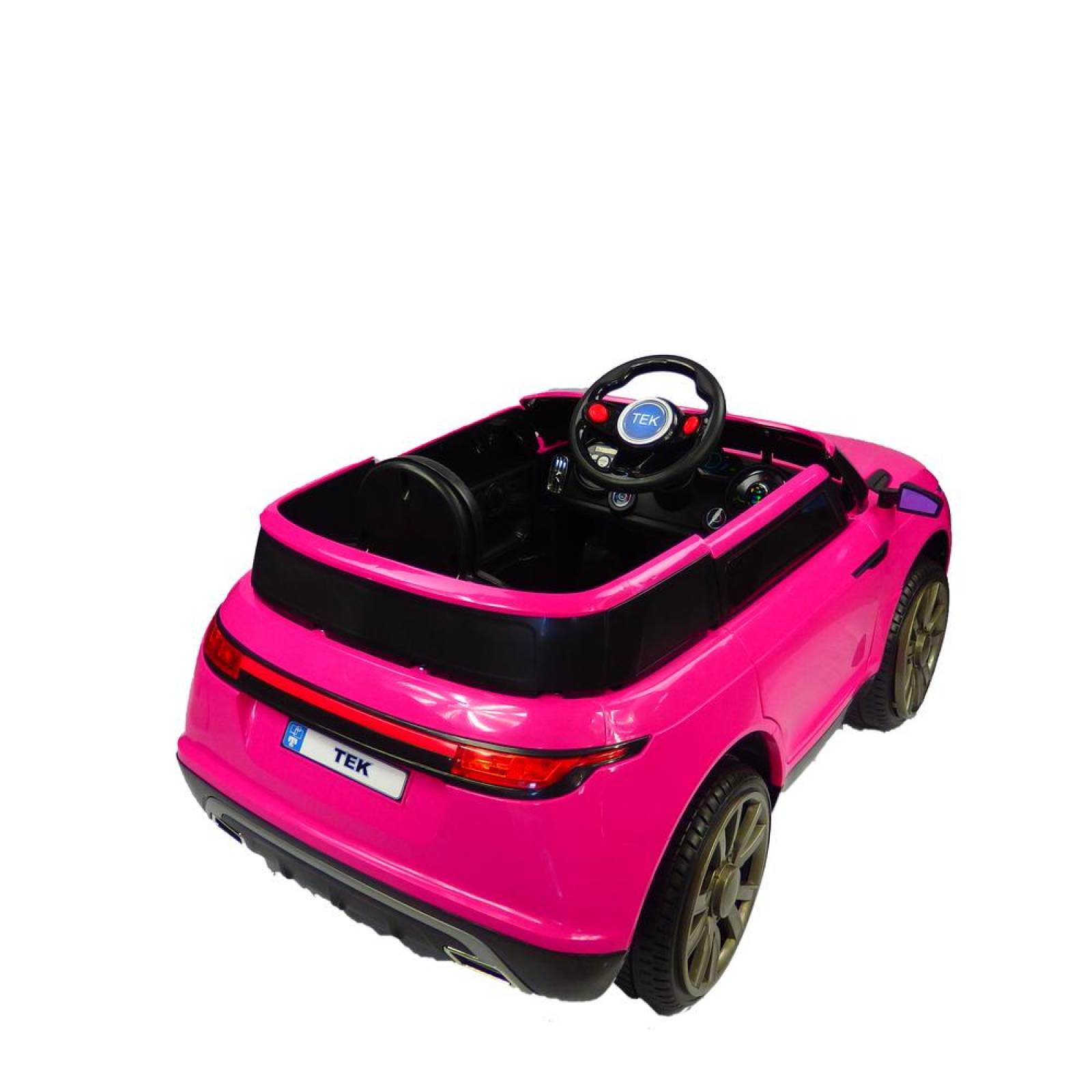 Carro Electrico Montable Con Control Rosa USB Musica Radio