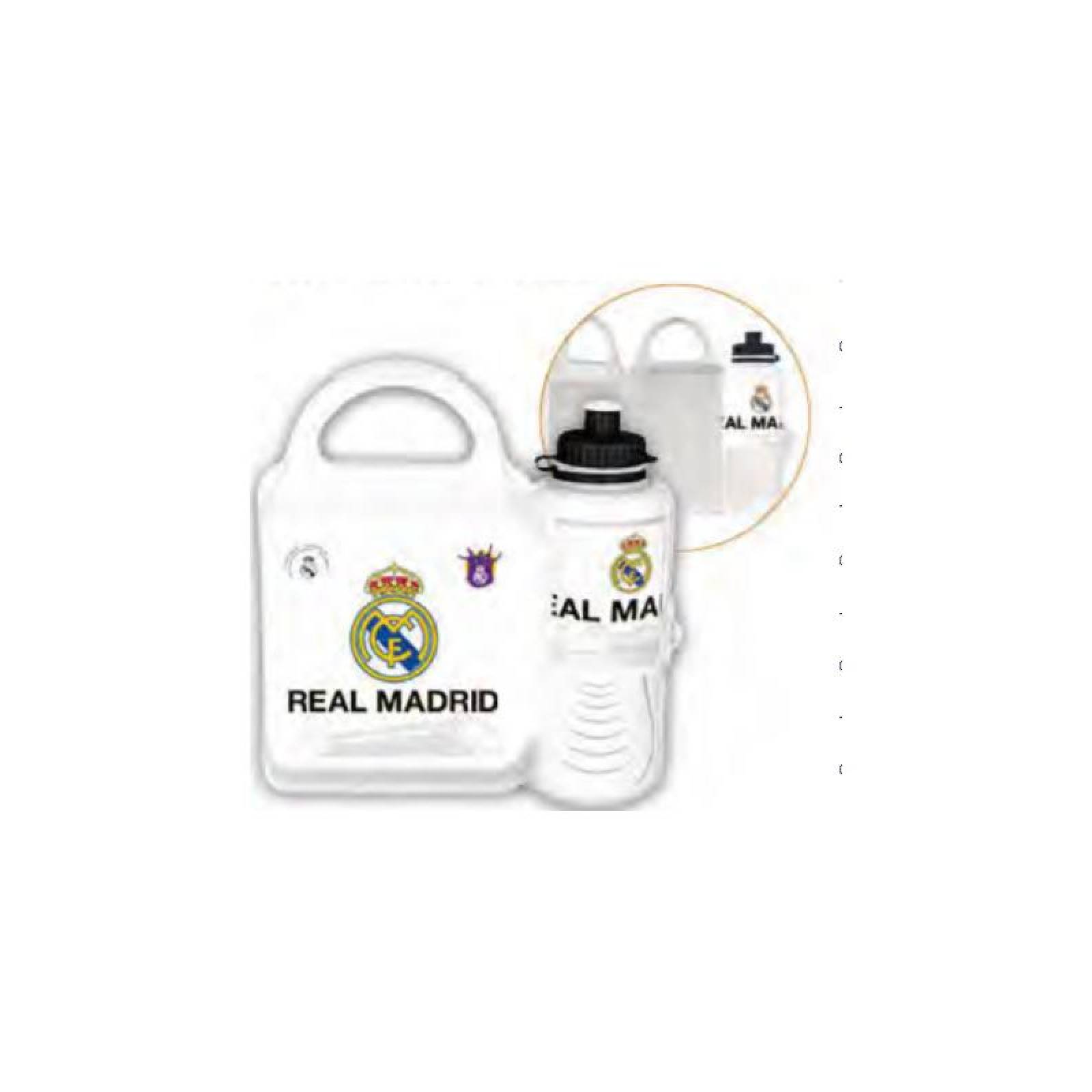 Lonchera con botella 400 ml de Futbol Real Madrid 