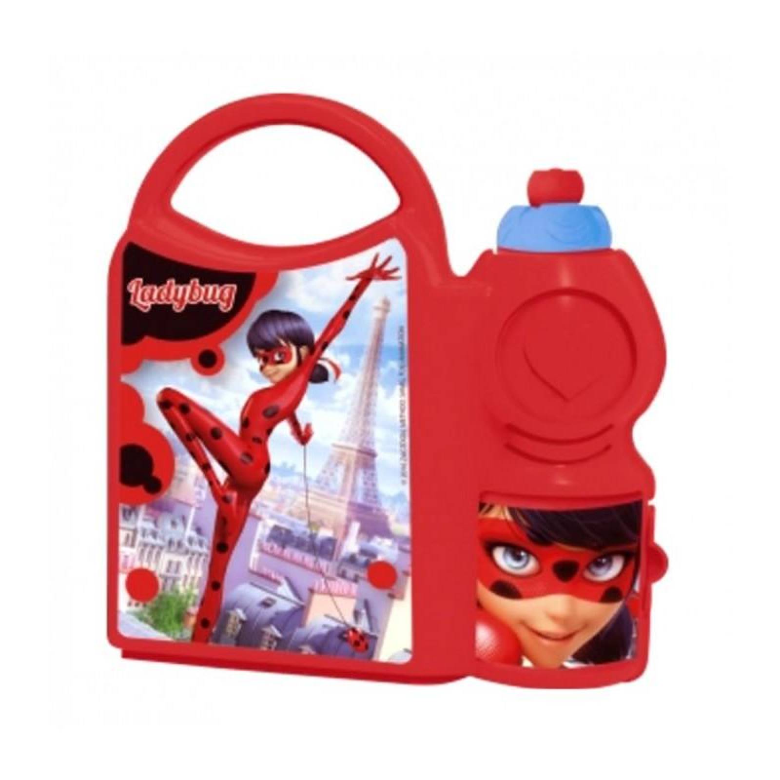 Lonchera con botella de miraculous Lady Bug 