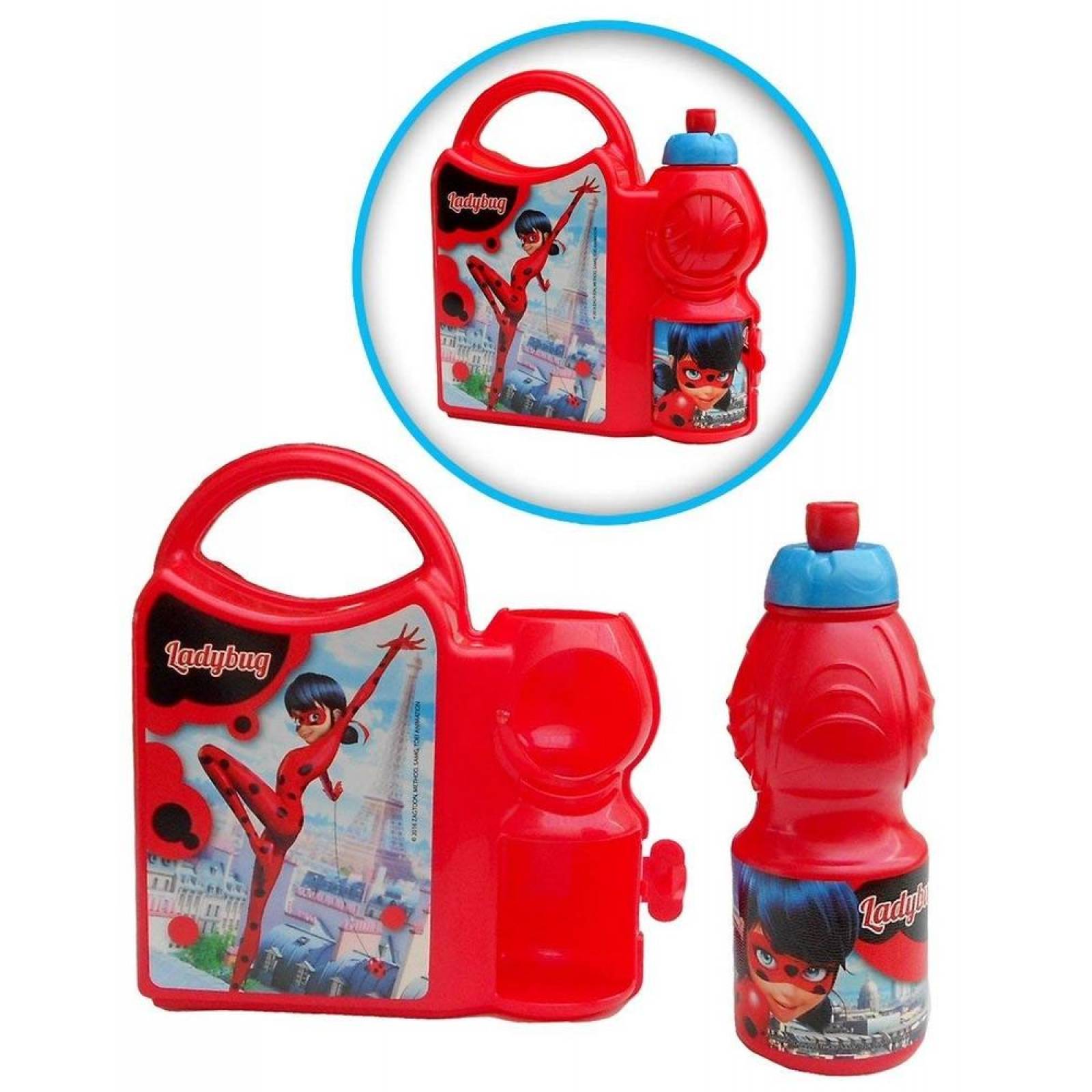 Lonchera con botella de miraculous Lady Bug 