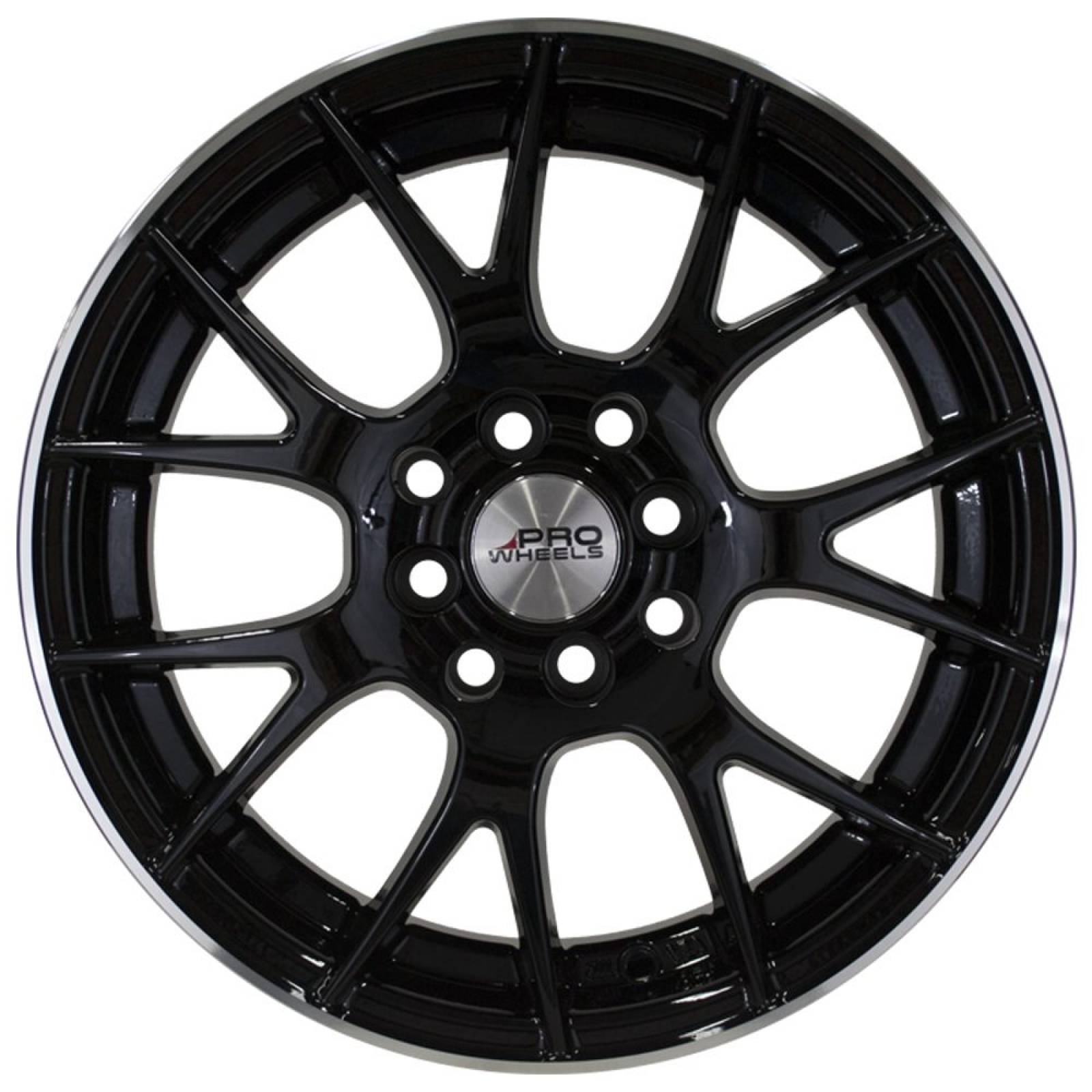 Rin 15X6.5 4-100/114.3 PRW Mod: P710 ET35 CB73.1 GLOSS BLACK WITH MACHINE LIP