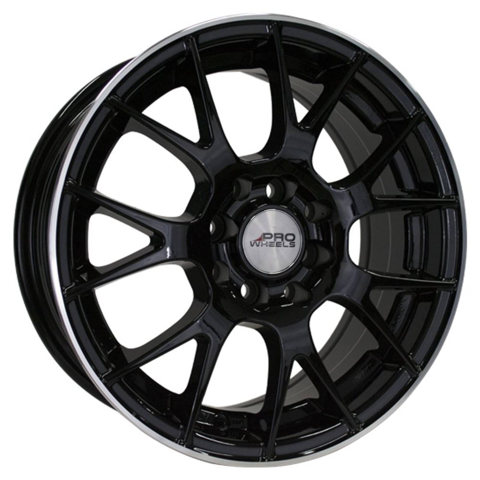 Rin 15X6.5 4-100/114.3 PRW Mod: P710 ET35 CB73.1 GLOSS BLACK WITH MACHINE LIP