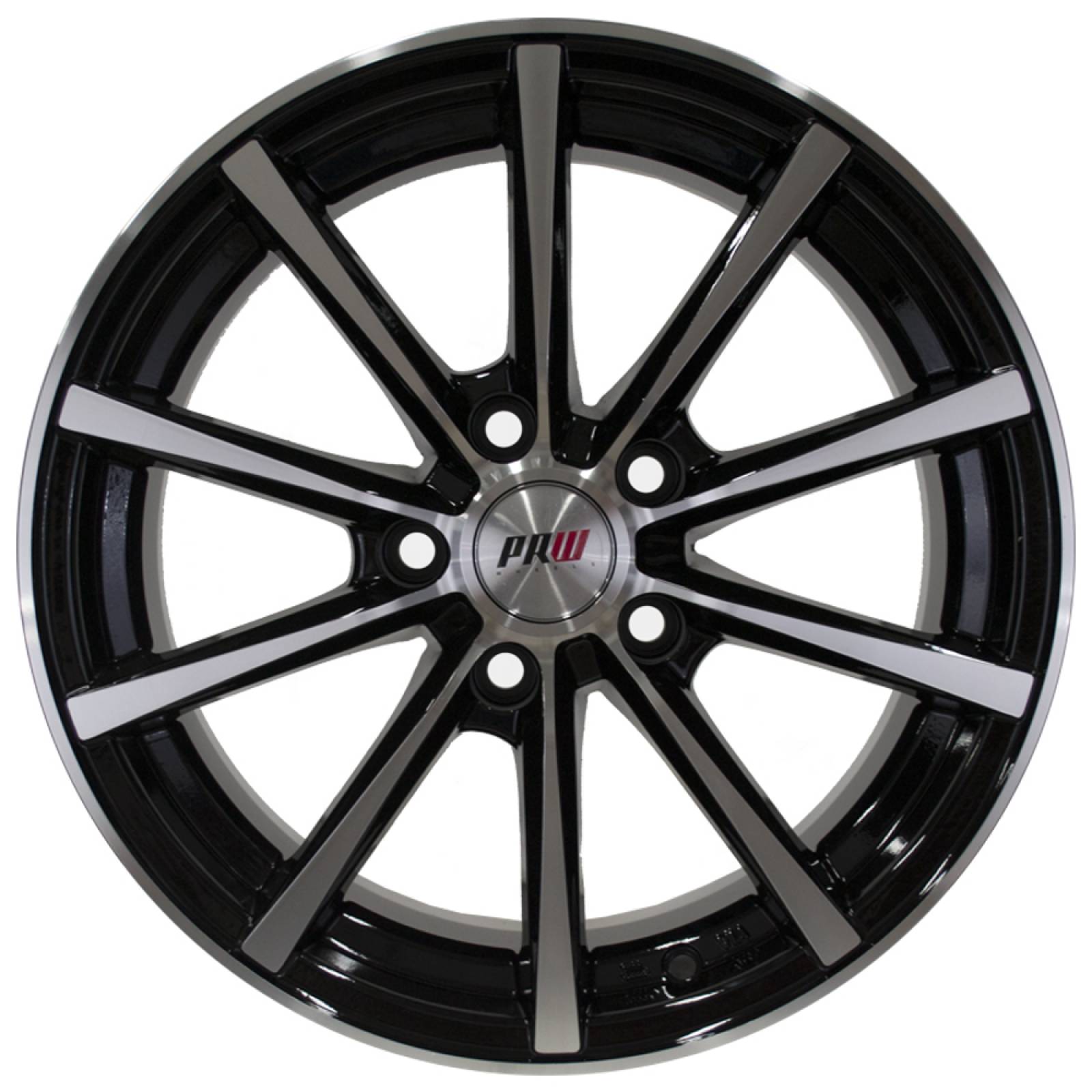 Rin 17X8 5-114.3 PRW Mod: P195 ET35 CB73.1 BLACK MACHINE FACE