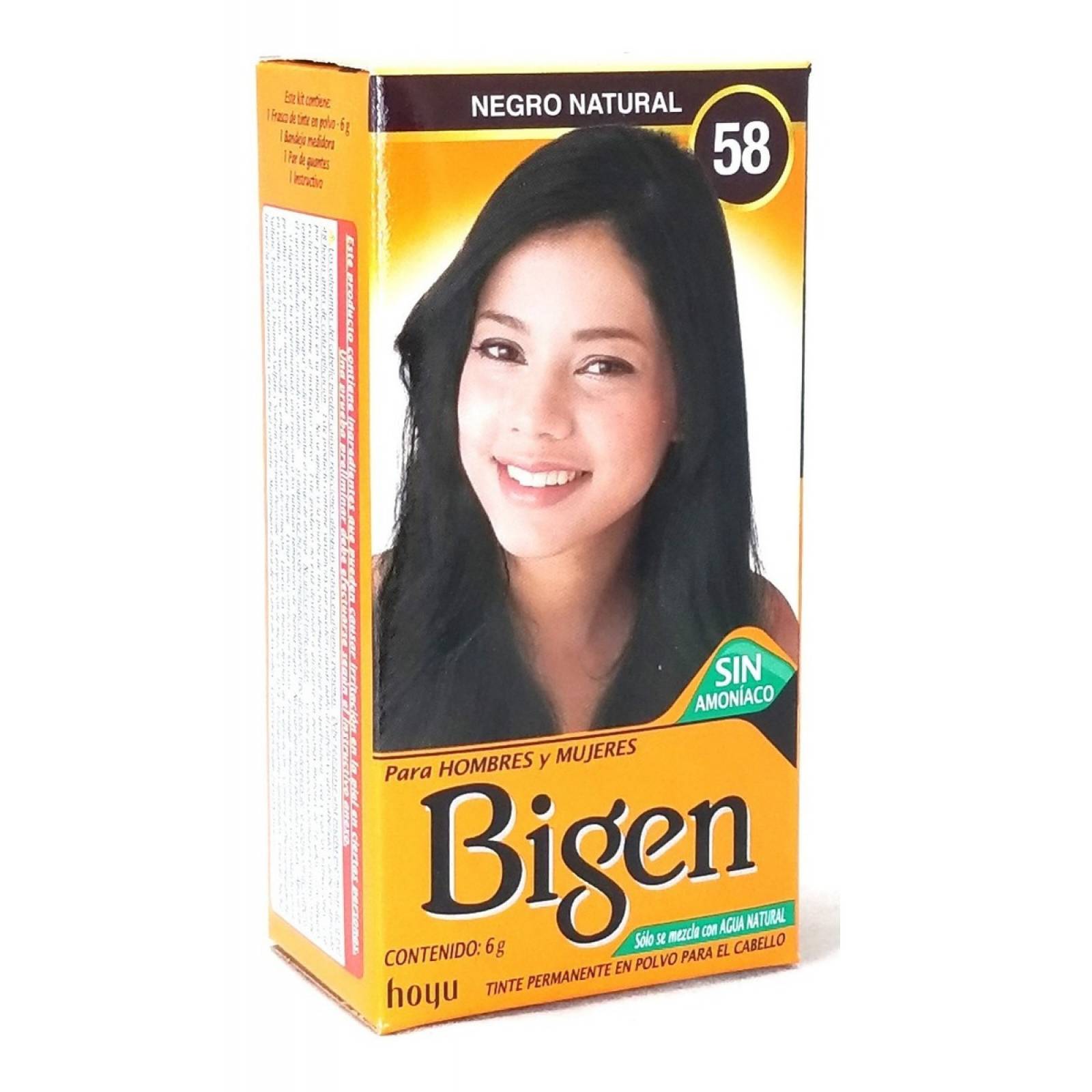 Tinte Bigen En Polvo Negro Natural 58 Permanente 6g