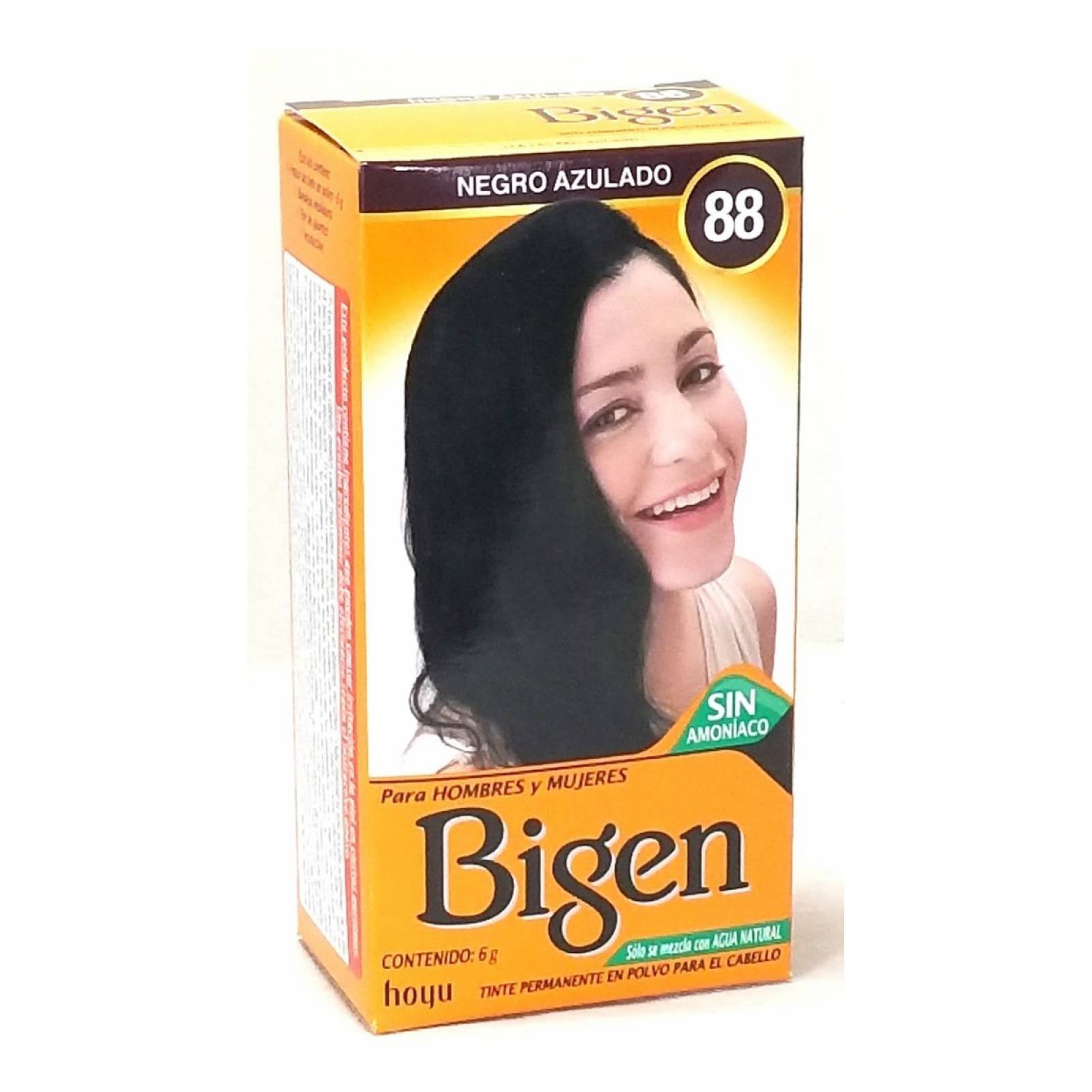 Tinte Bigen En Polvo Negro Azulado 88 Permanente 6g