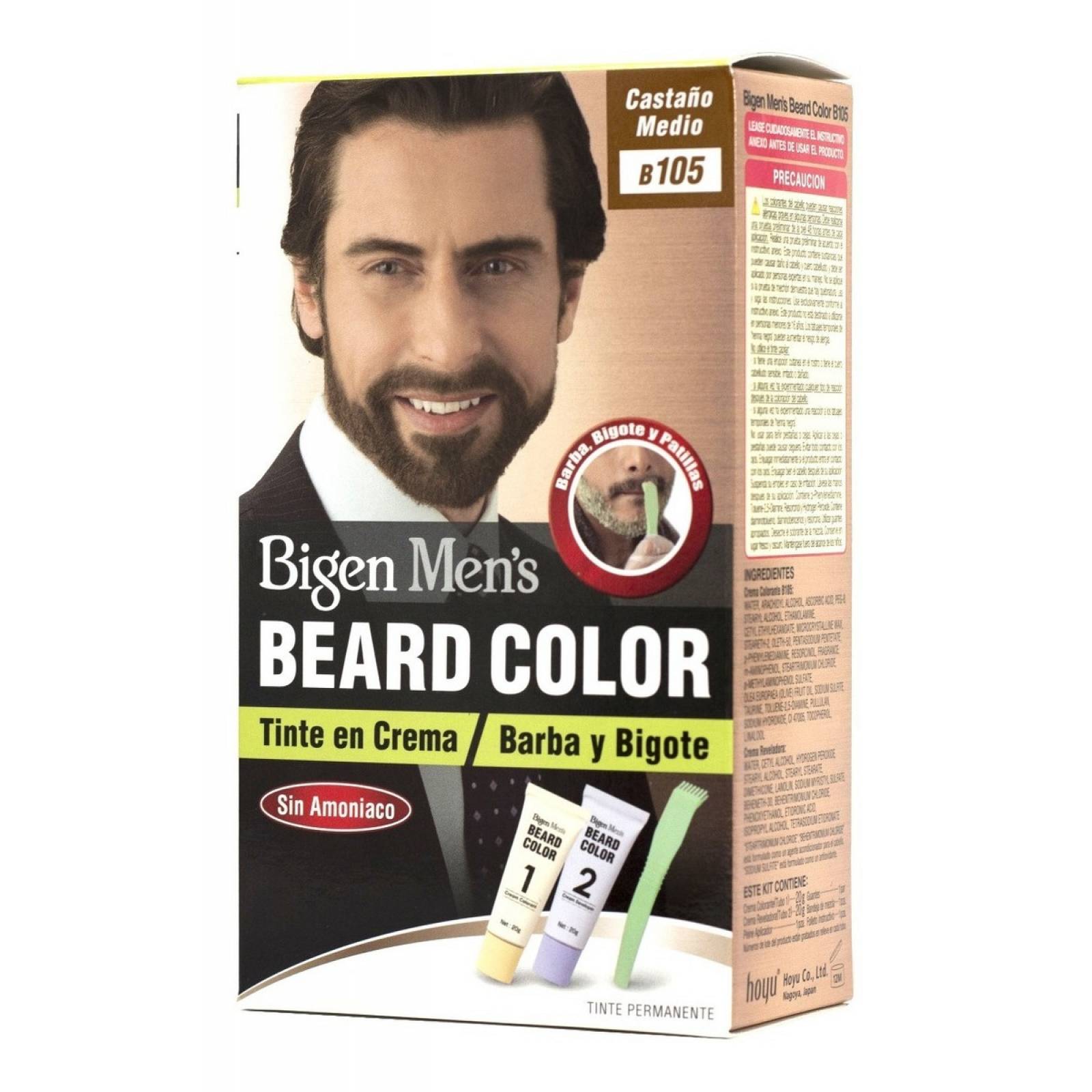 Tinte Bigen Men's Barba Y Bigote Castaño Medio B105