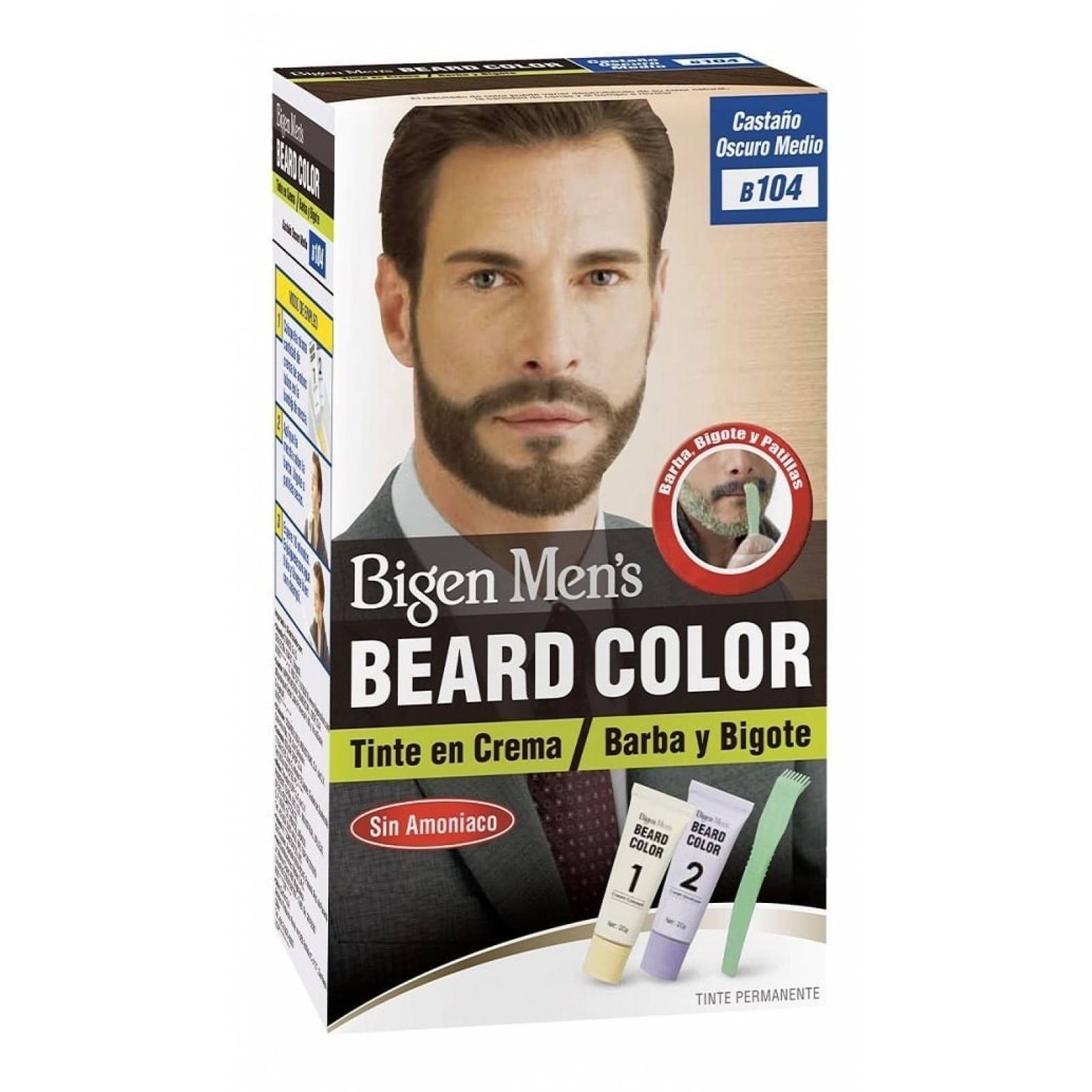 Tinte Bigen Men's Barba Castaño Oscuro Medio B104