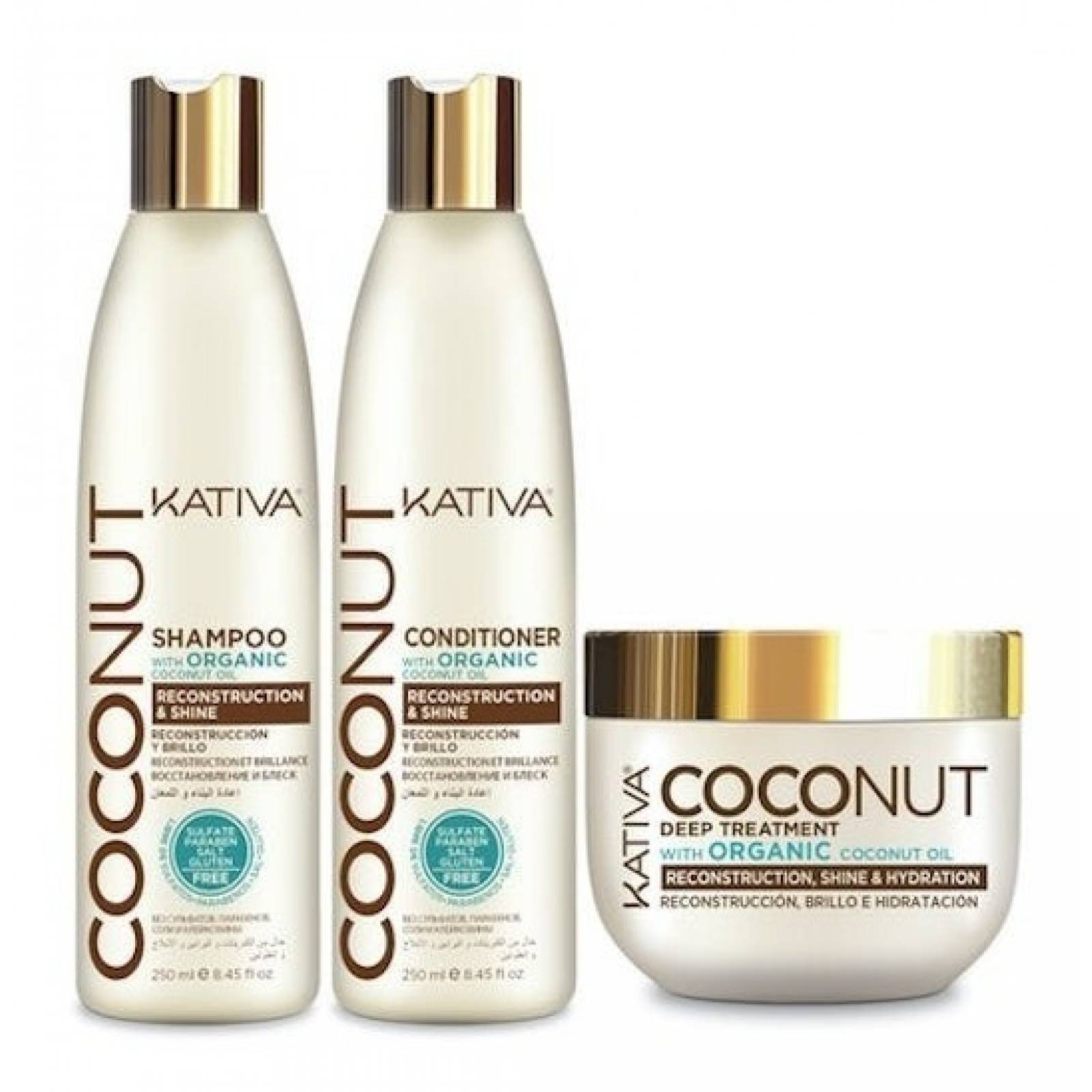 Kativa Coconut Kit Shampoo Acondicionador Y Tratamiento