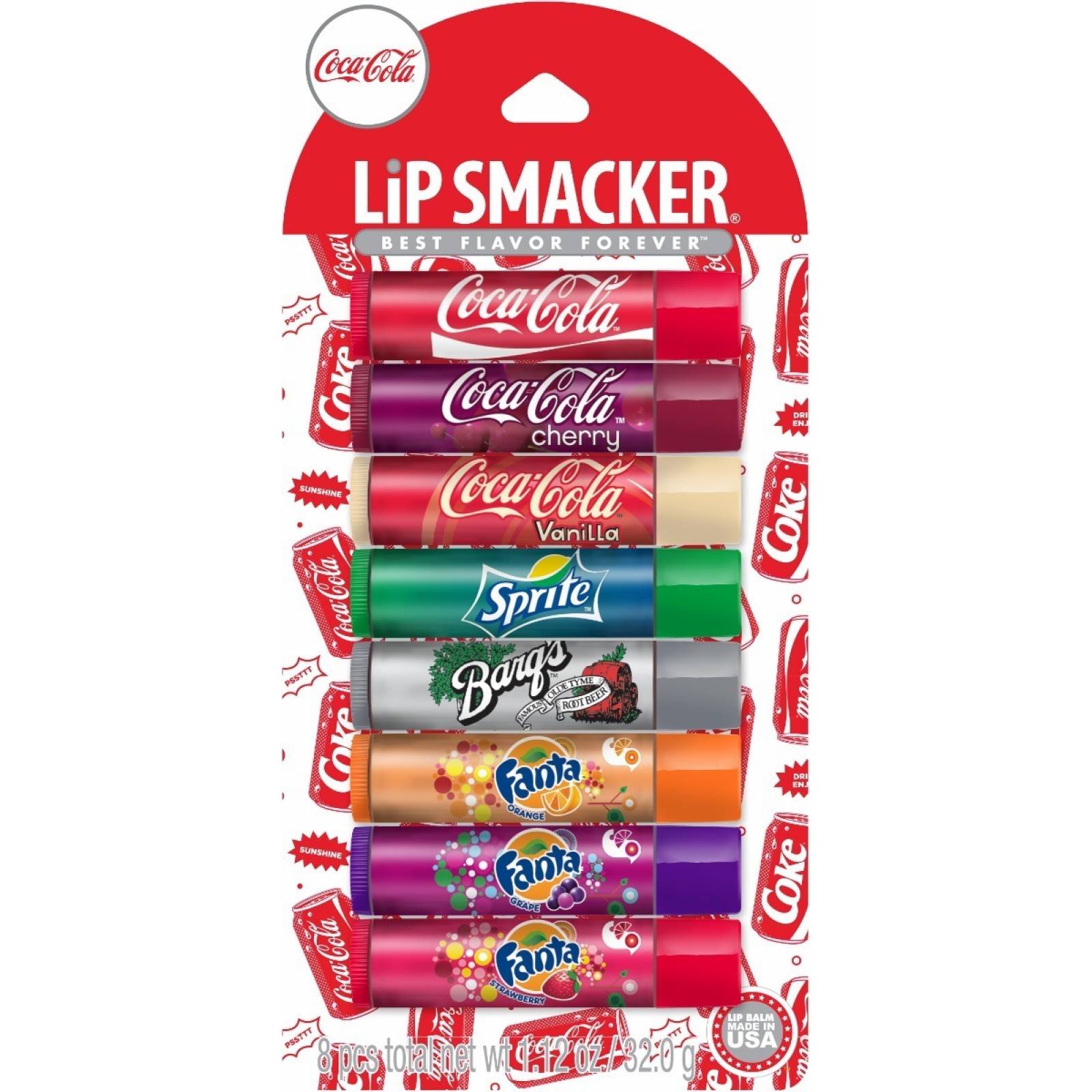 Lip Smacker Coca cola Sprite Fanta Bálsamo Labial 8 Pack