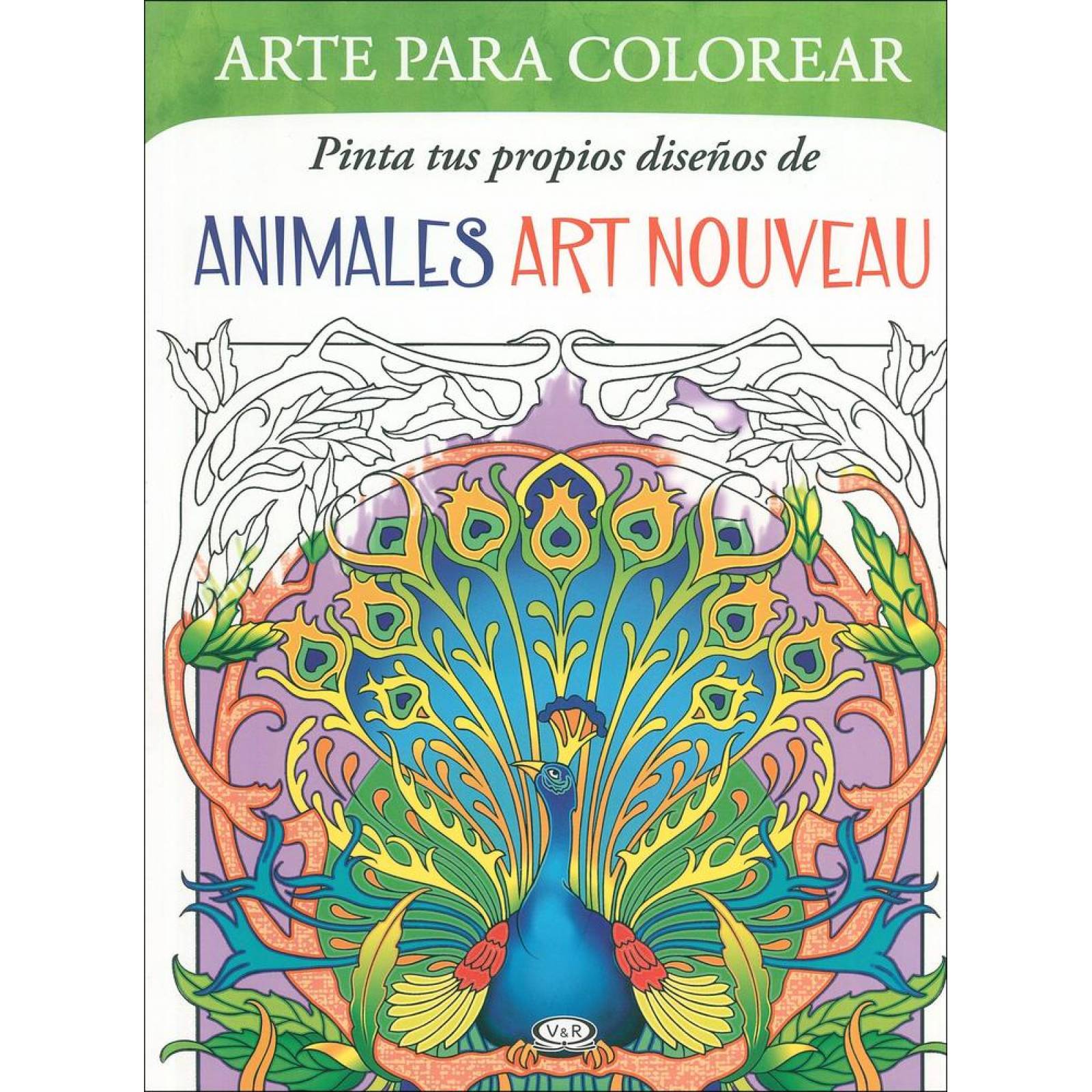 Animales art nouveau arte para colorear 