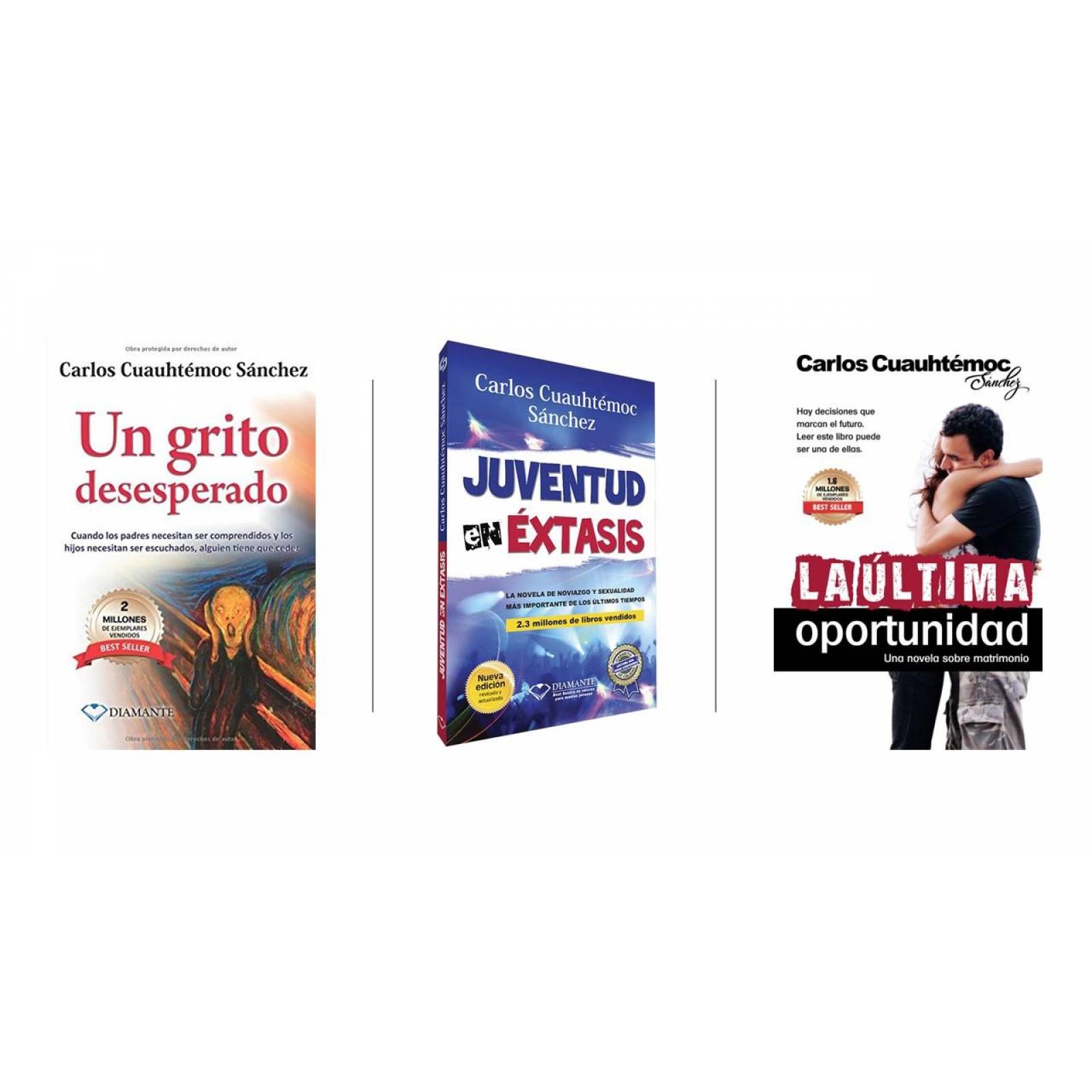Paquete Un Grito Desesperado + Juventud en Éxtaisis + La ultima Oportunidad de Carlos Cuauhtémoc Sán 